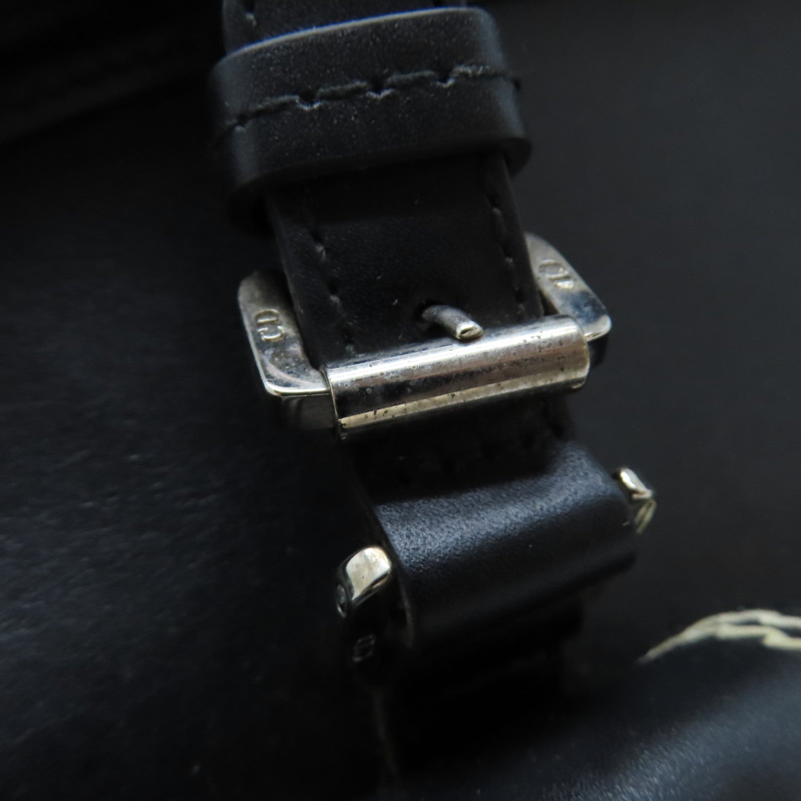 Dior 牛皮皮革Hand Bag銀扣手挽袋黑色