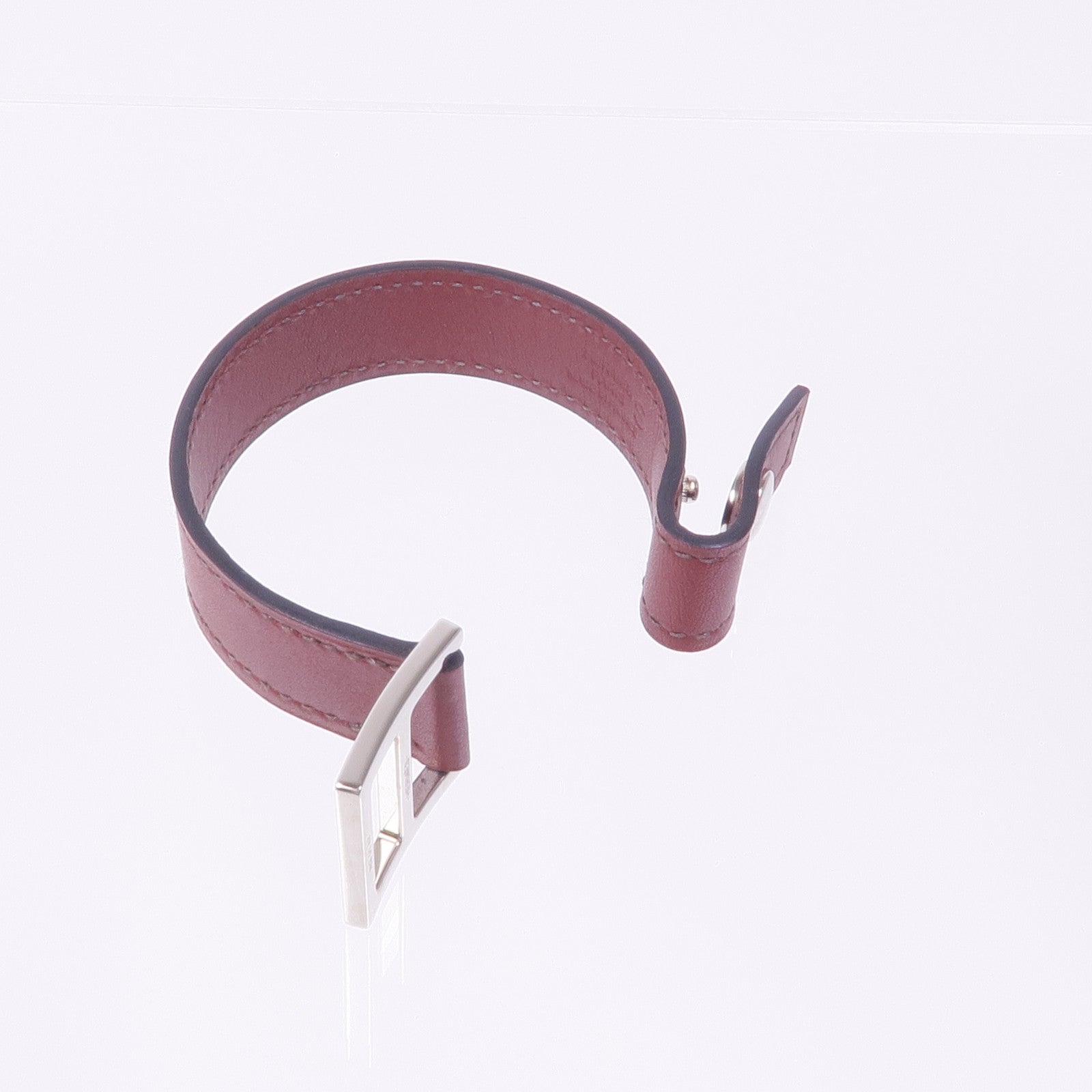 HERMES 【激減優惠】Swift皮革Bracelet銀扣手帶