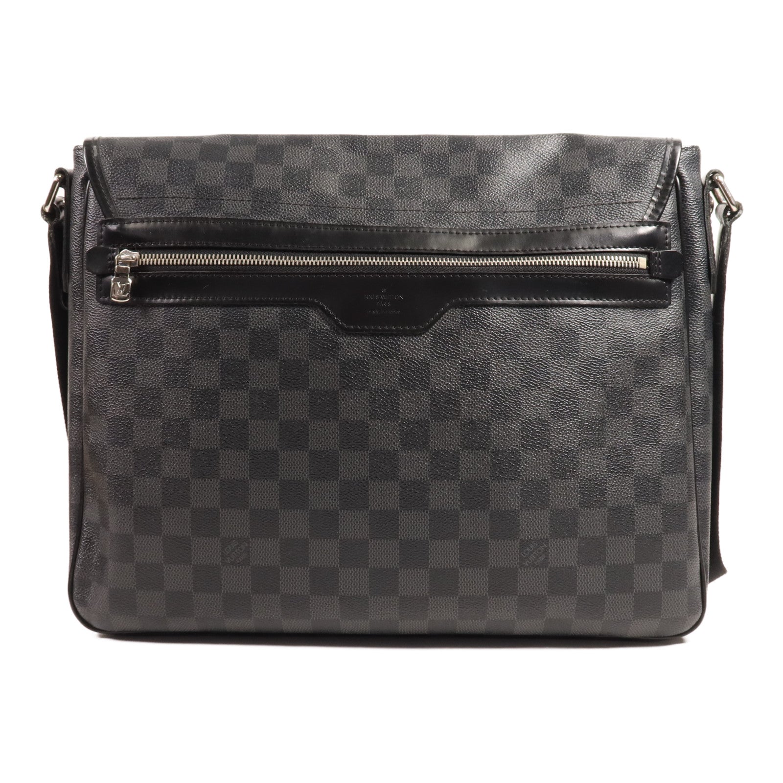 LOUIS VUITTON Damier Graphite Daniel GM銀扣肩背袋