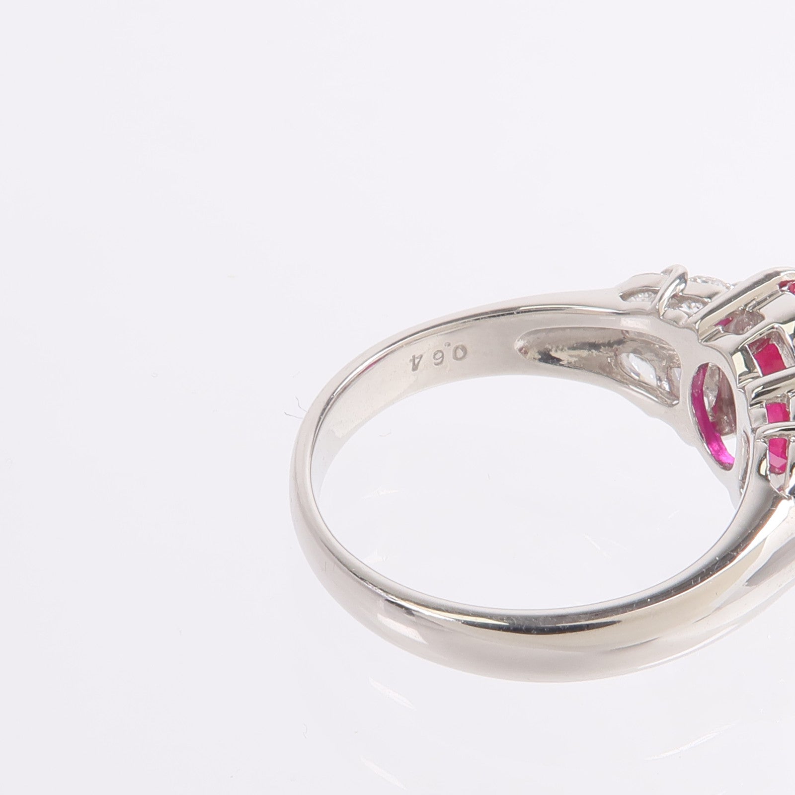 JEWELRY PT900鉑金Ruby Diamond Ring紅寶石/鑽石戒指