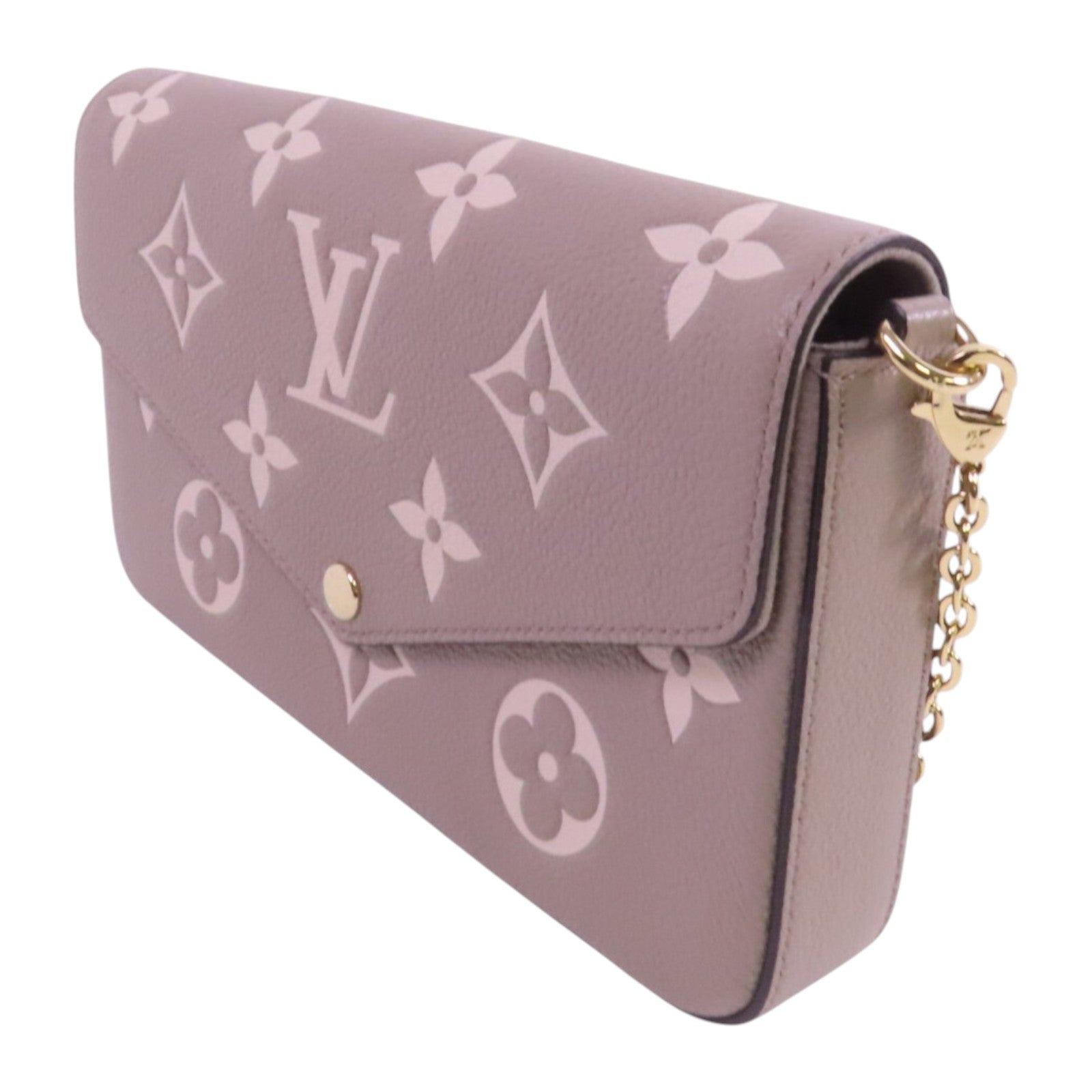 LOUIS VUITTON Monogram Empreinte Felicie Pochette金扣鏈帶肩背袋