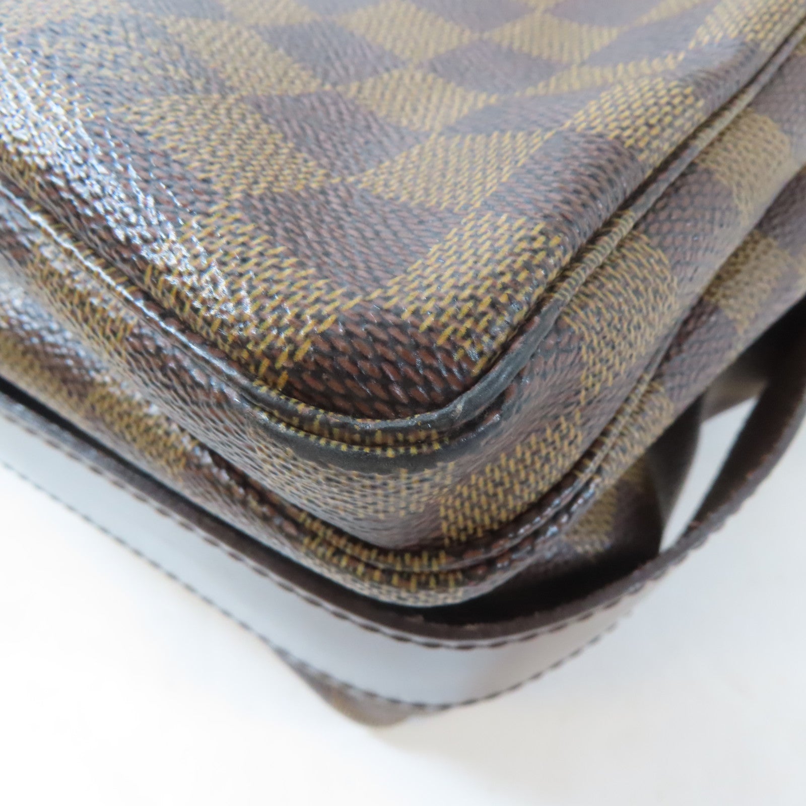 LOUIS VUITTON Damier Naviglio金扣肩背袋啡色