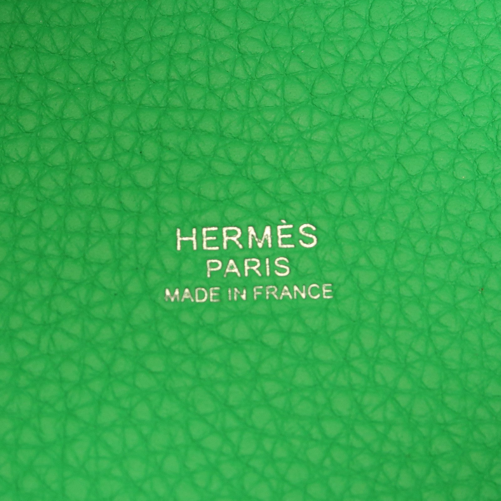 HERMES Clemence皮革Picotin PM銀扣手挽袋Vert Comic綠色