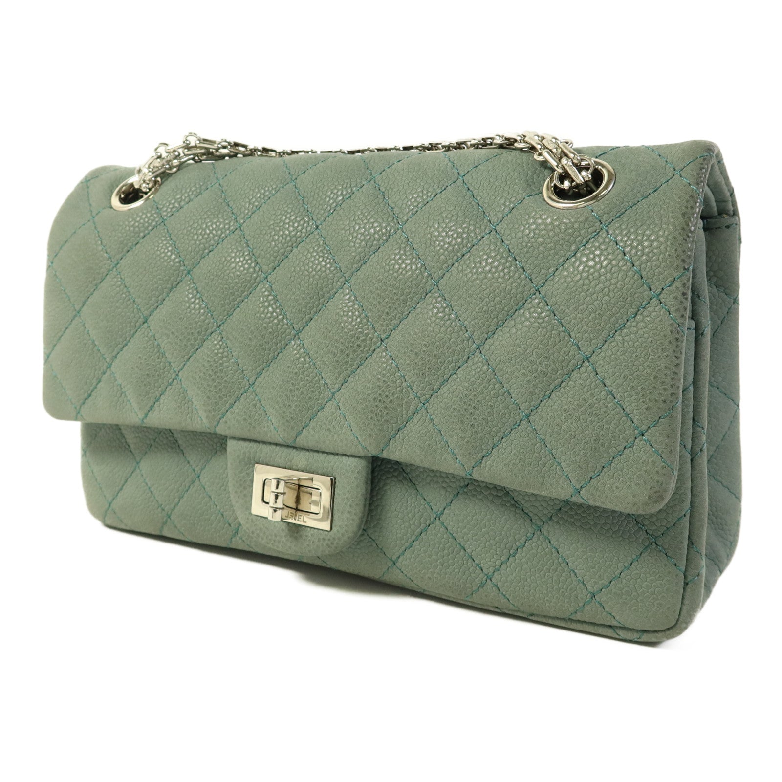 CHANEL 牛皮皮革2.55銀扣鏈帶肩背袋