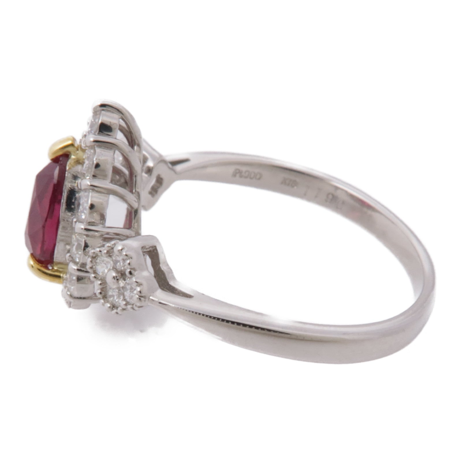 JEWELRY PT900鉑金/18K Ruby Diamond Ring紅寶石/鑽石US#6.25