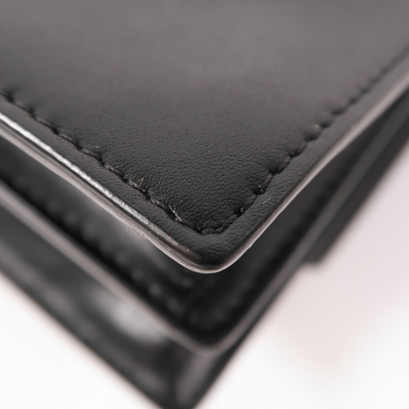 FENDI SHW Kan I Monster Eyes Chain Shoulder Bag 8M381.2SR Calfskin Leather Black