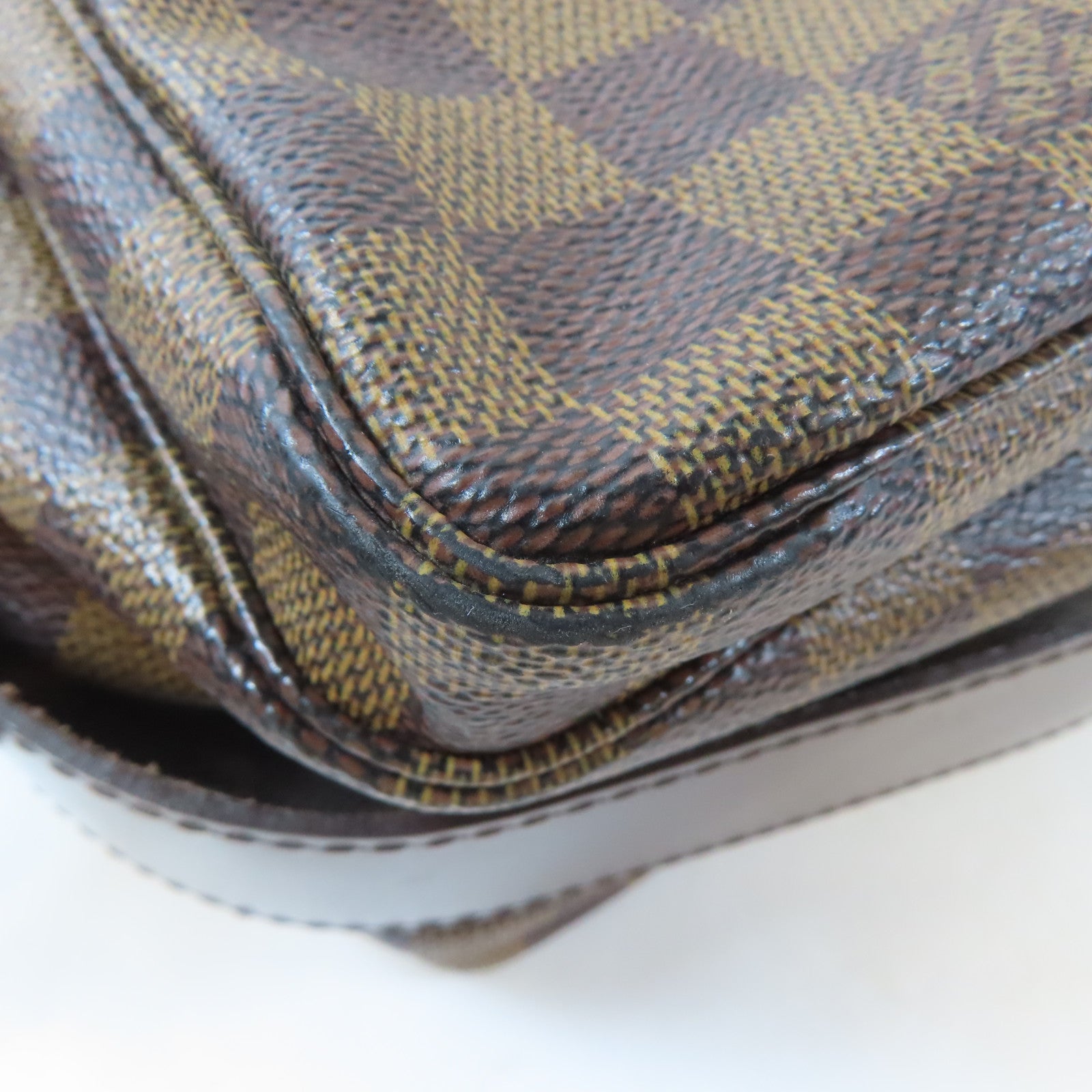 LOUIS VUITTON Damier Naviglio金扣肩背袋啡色
