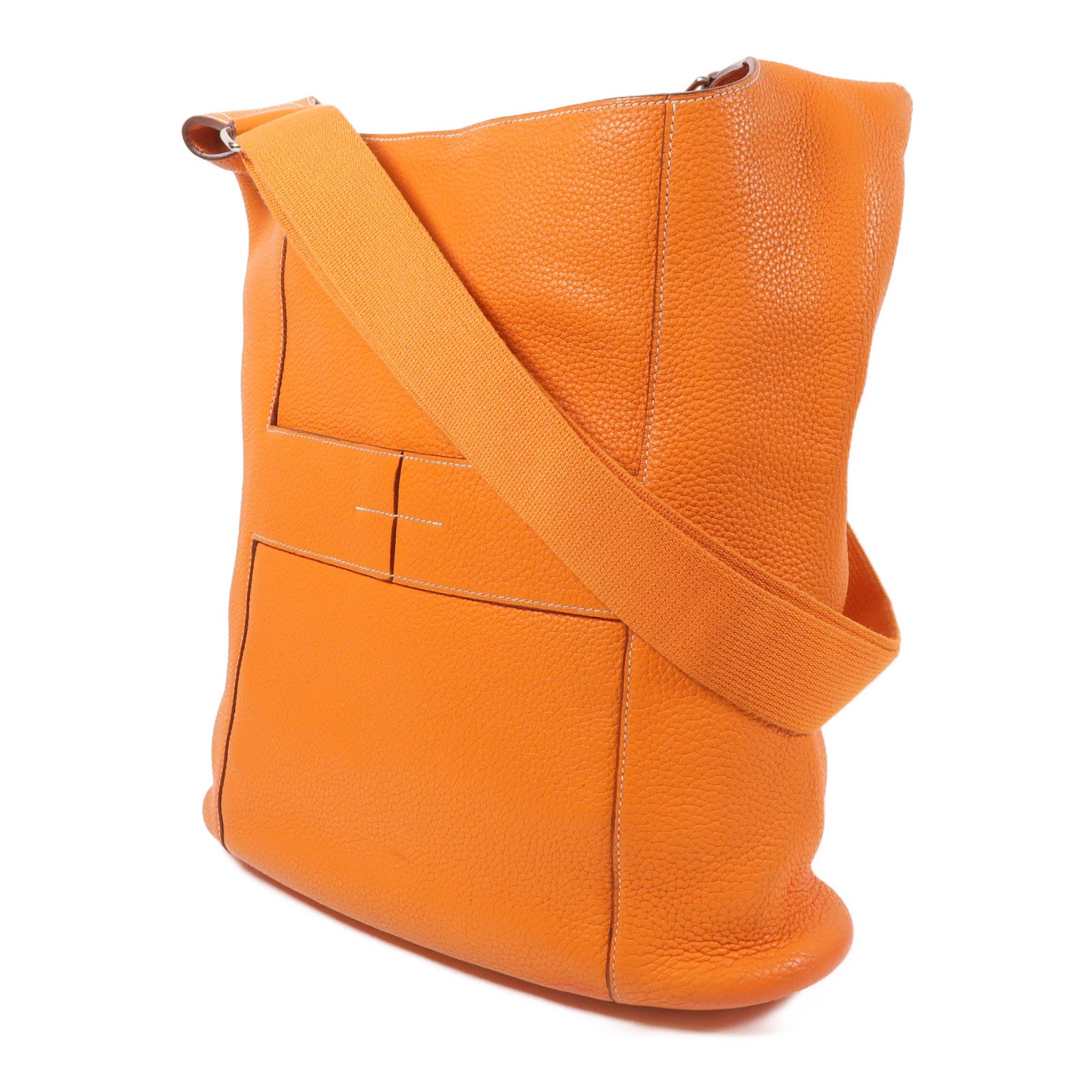 HERMES Clemence皮革Good News銀扣肩背袋