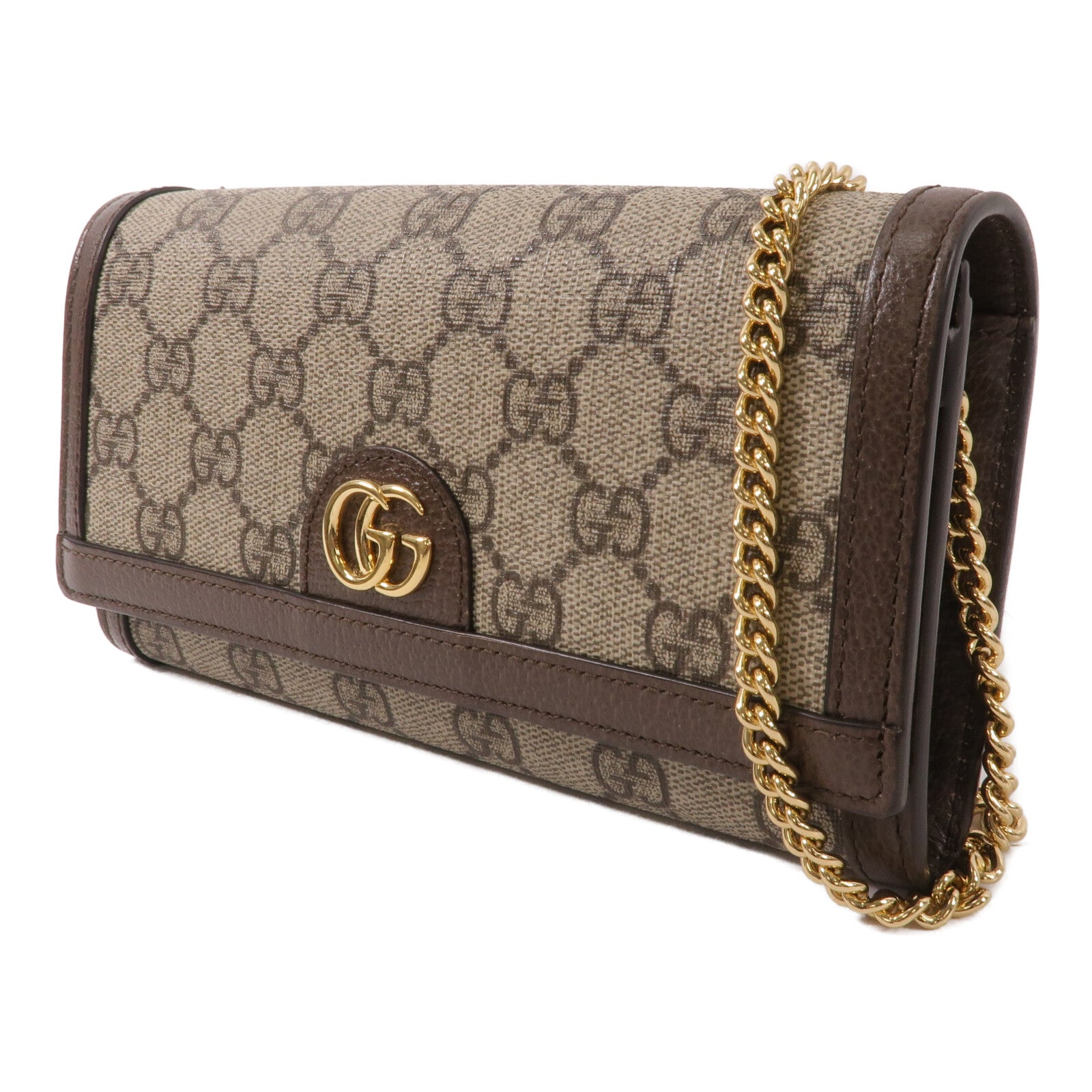 GUCCI 塗層帆布Ophidia Wallet With Chain鏈帶肩背袋