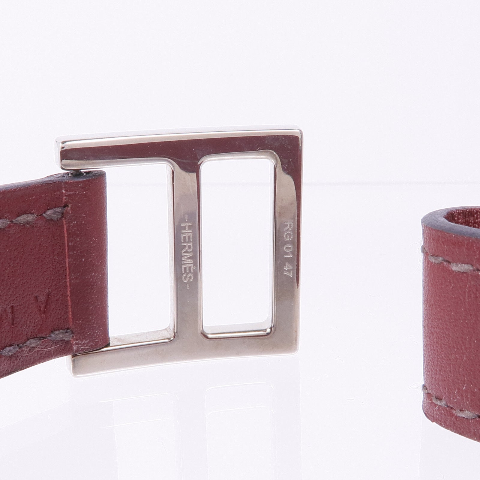 HERMES 【激減優惠】Swift皮革Bracelet銀扣手帶