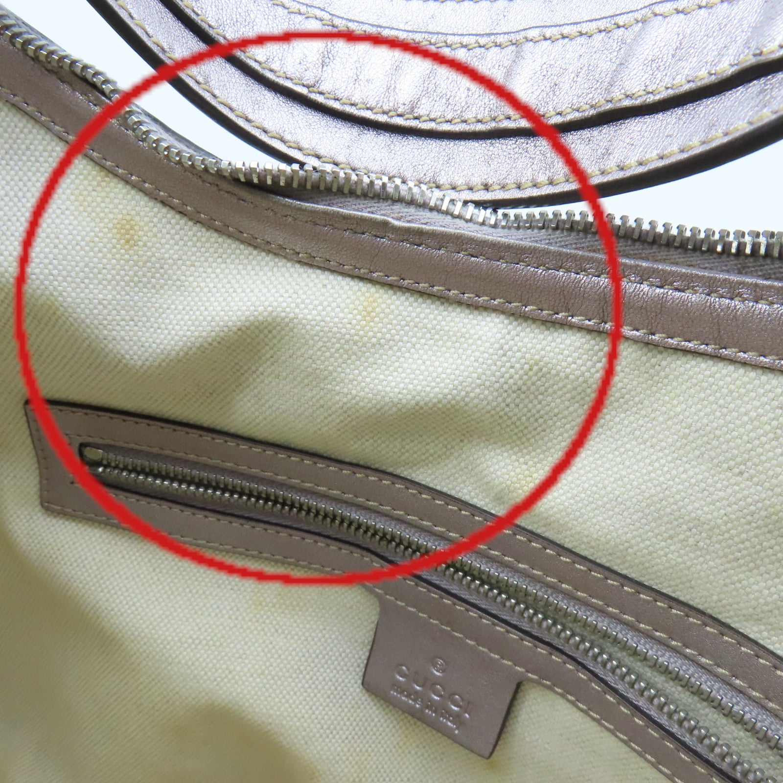 GUCCI 【清倉大減價】牛皮皮革Shoulder Bag肩背袋銀淺紫紅色