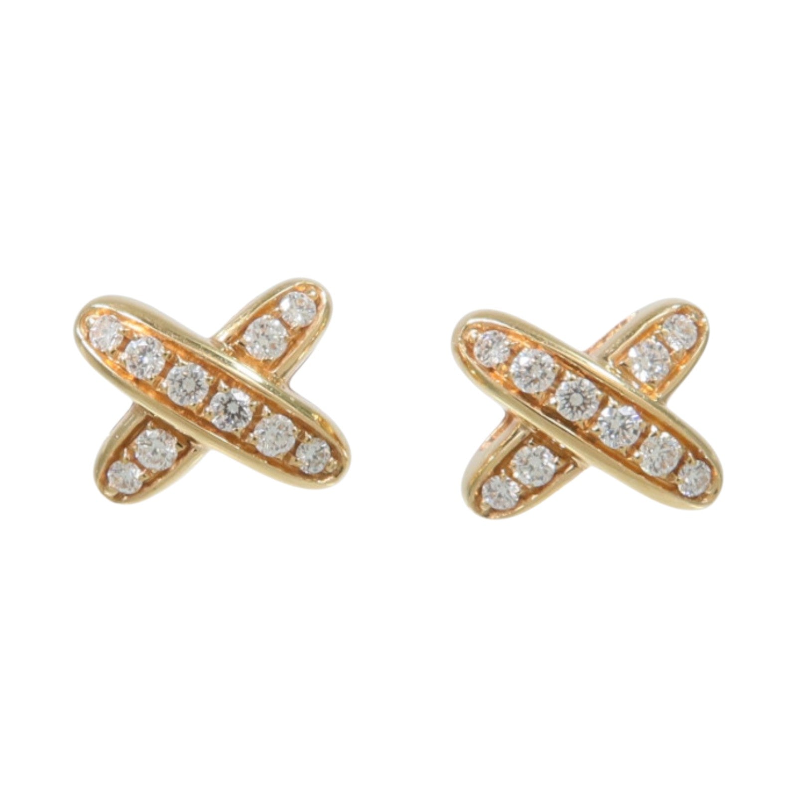 Chaumet 18K玫瑰金Jeux de Liens Earring鑽石耳環