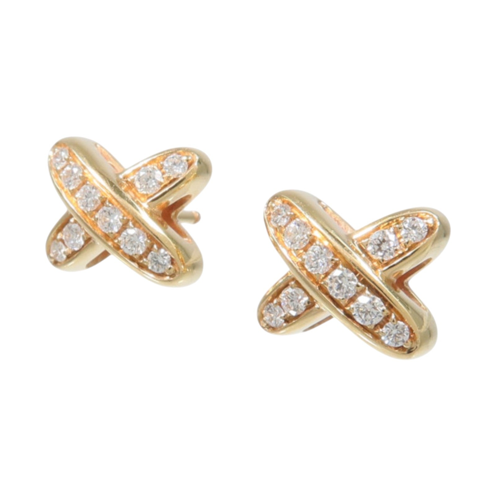 Chaumet 18K玫瑰金Jeux de Liens Earring鑽石耳環
