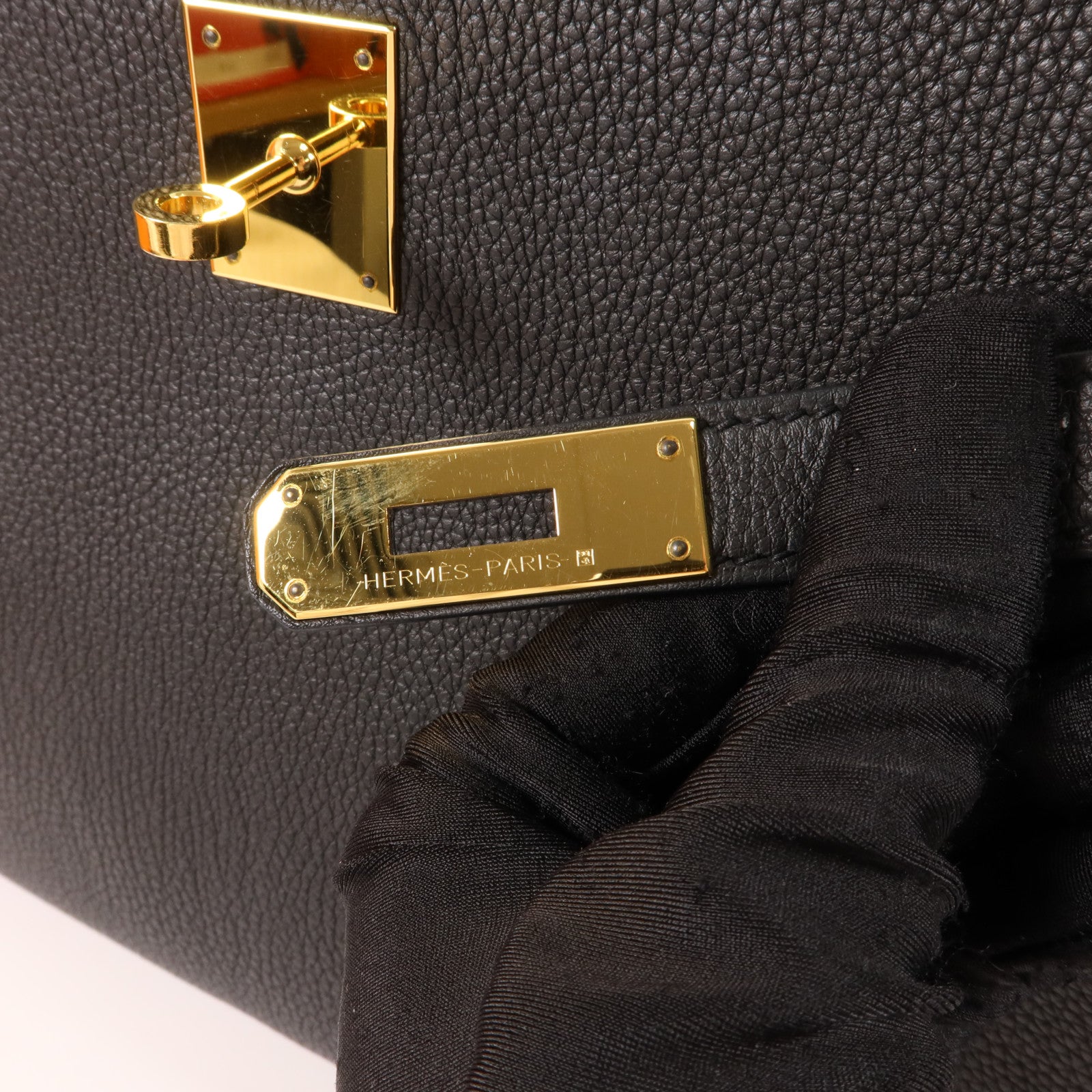 HERMES Togo皮革Kelly 32手挽肩背兩用袋Noir