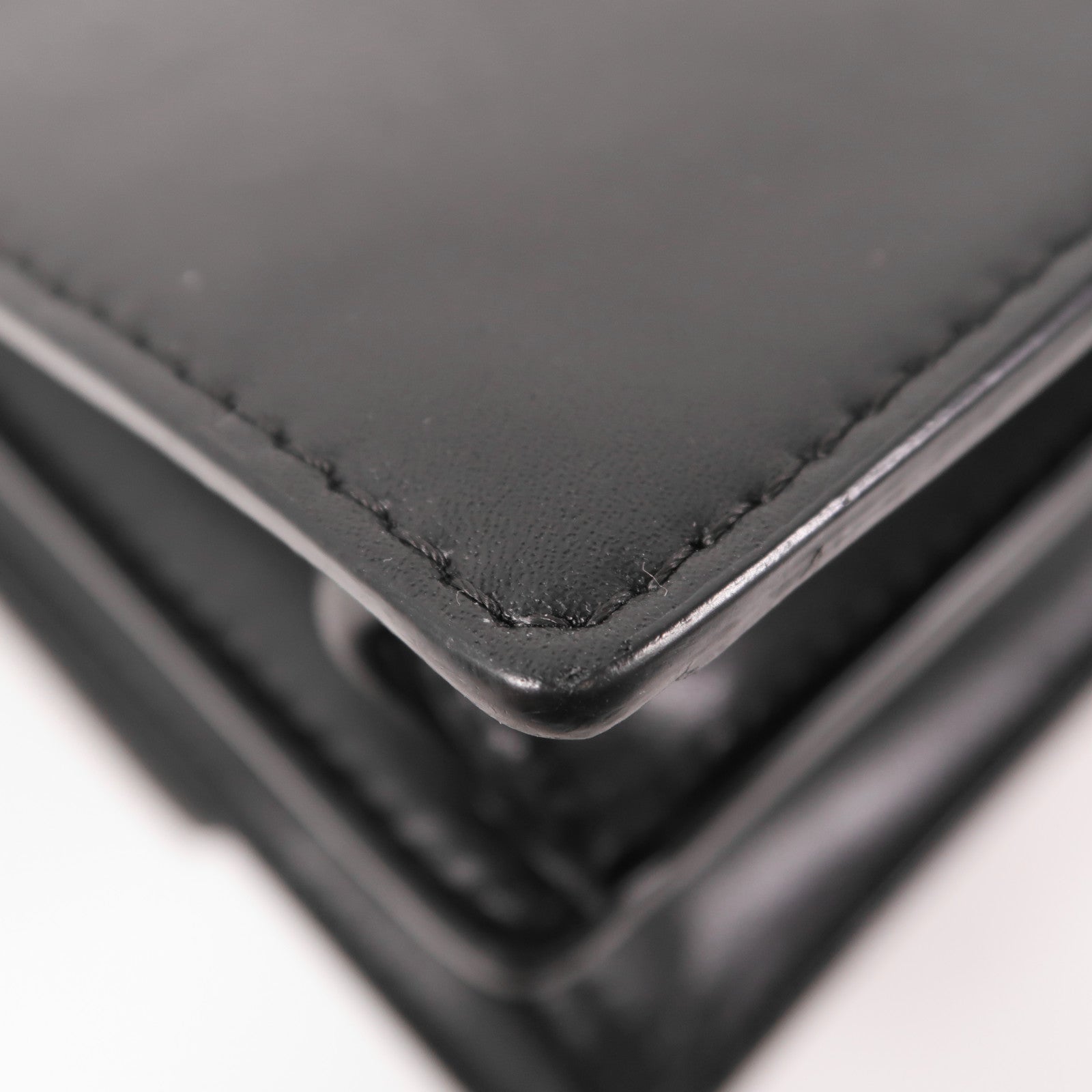 FENDI SHW Kan I Monster Eyes Chain Shoulder Bag 8M381.2SR Calfskin Leather Black