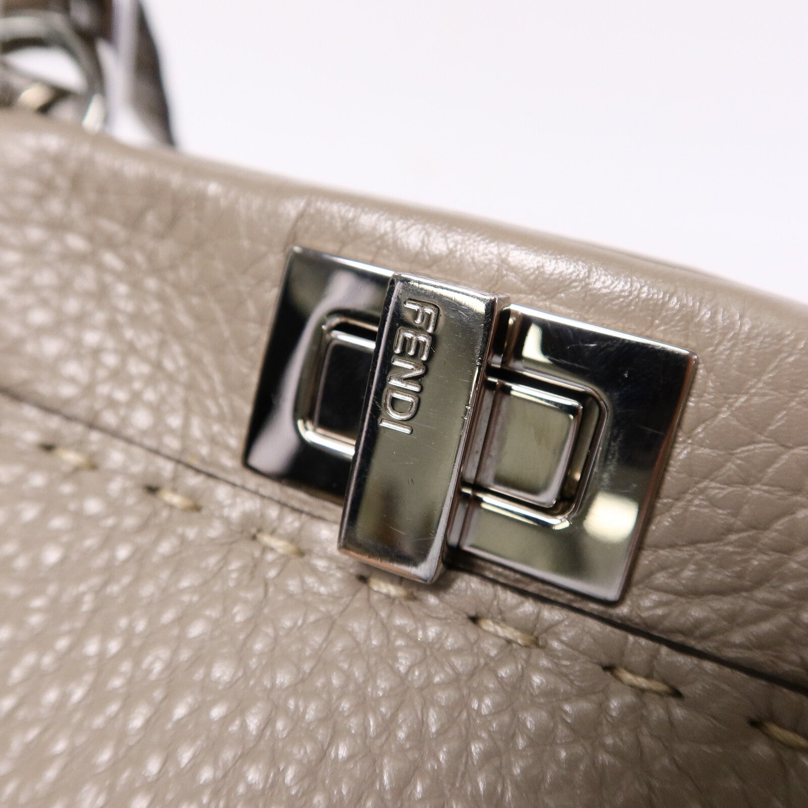 FENDI 牛皮皮革/蛇皮皮革Peekaboo Min手挽肩背兩用袋