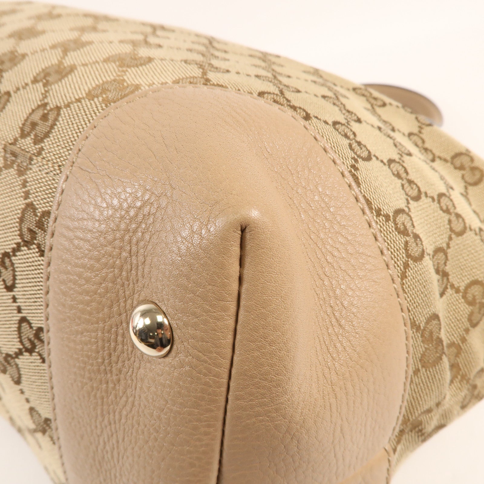 GUCCI 帆布GG Horsebit金扣肩背袋