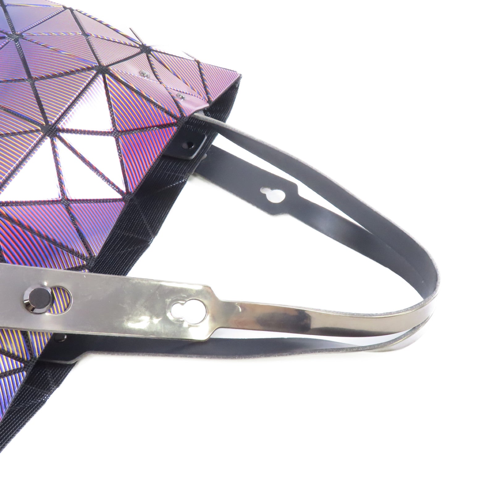 ISSEY MIYAKE PVC ISSEY MIYAKE Bao Bao銀扣手挽袋紫色