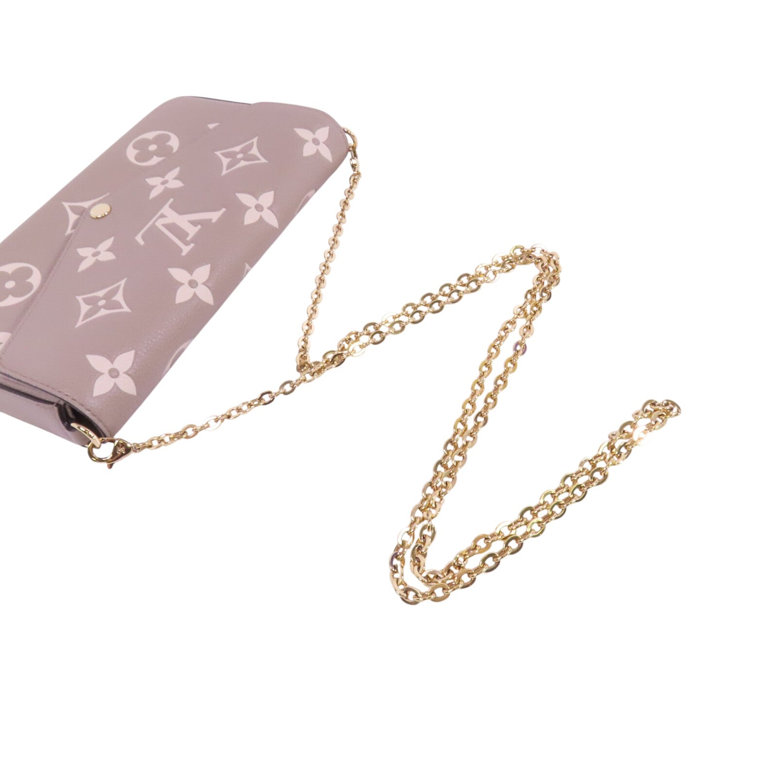 LOUIS VUITTON Monogram Empreinte Felicie Pochette金扣鏈帶肩背袋
