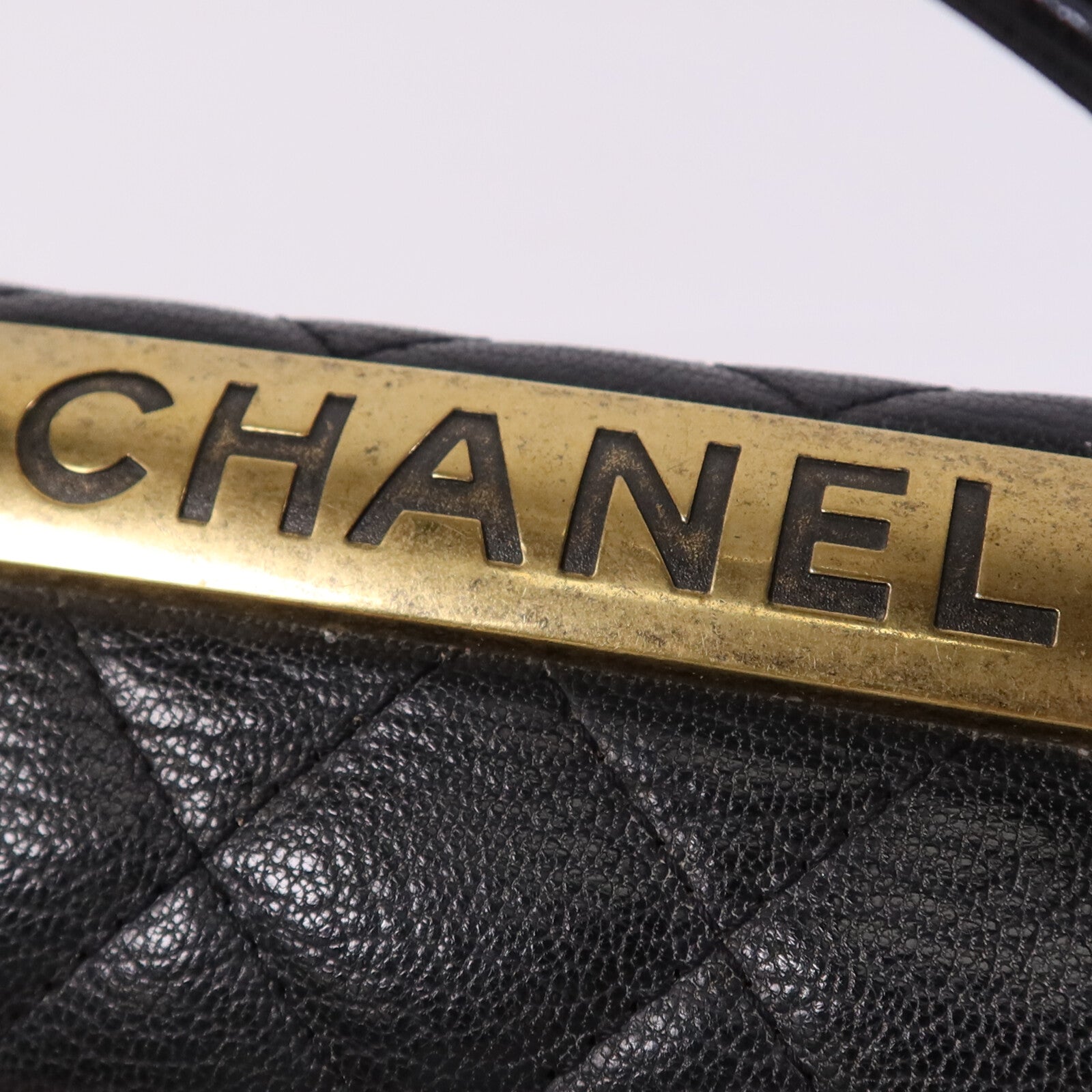 CHANEL 牛皮皮革Rita Top Handle Flap金扣鏈帶肩背袋