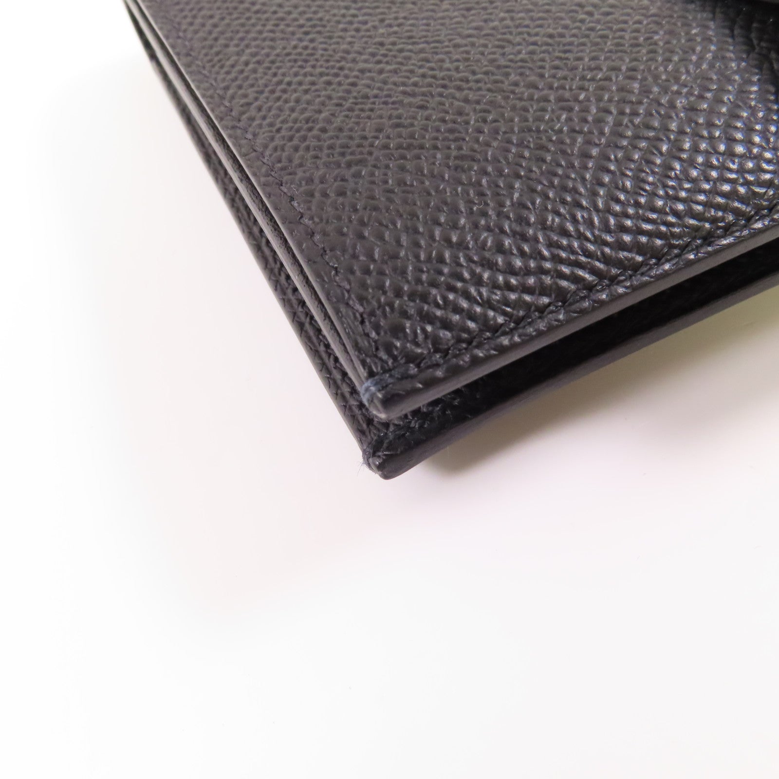 HERMES Epsom皮革Bearn Compact Wallet金扣錢包Noir