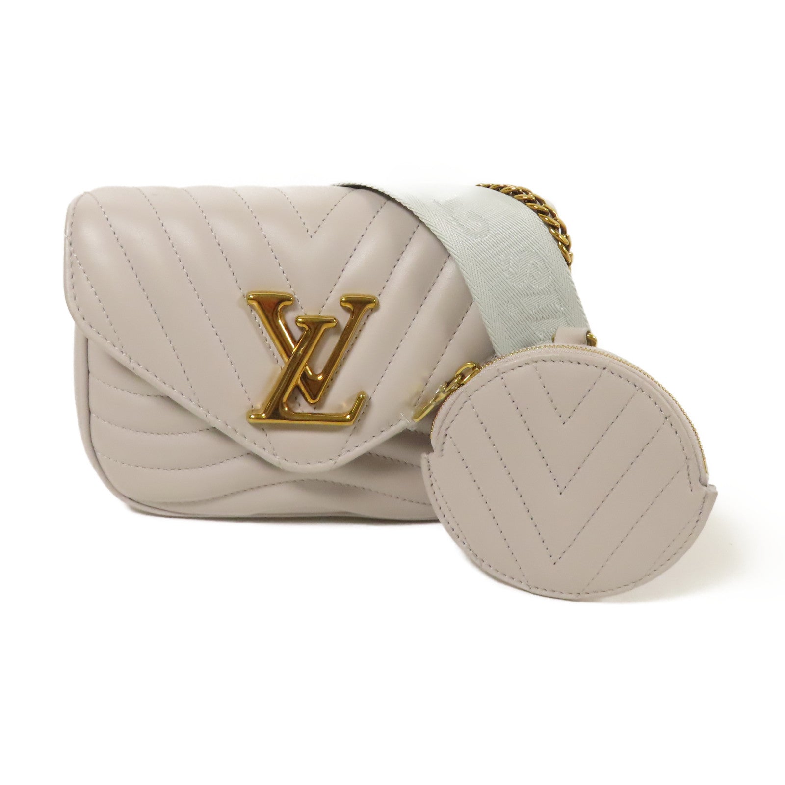 LOUIS VUITTON 牛皮皮革New Wave Multi Pochettem金扣手挽肩背兩用袋