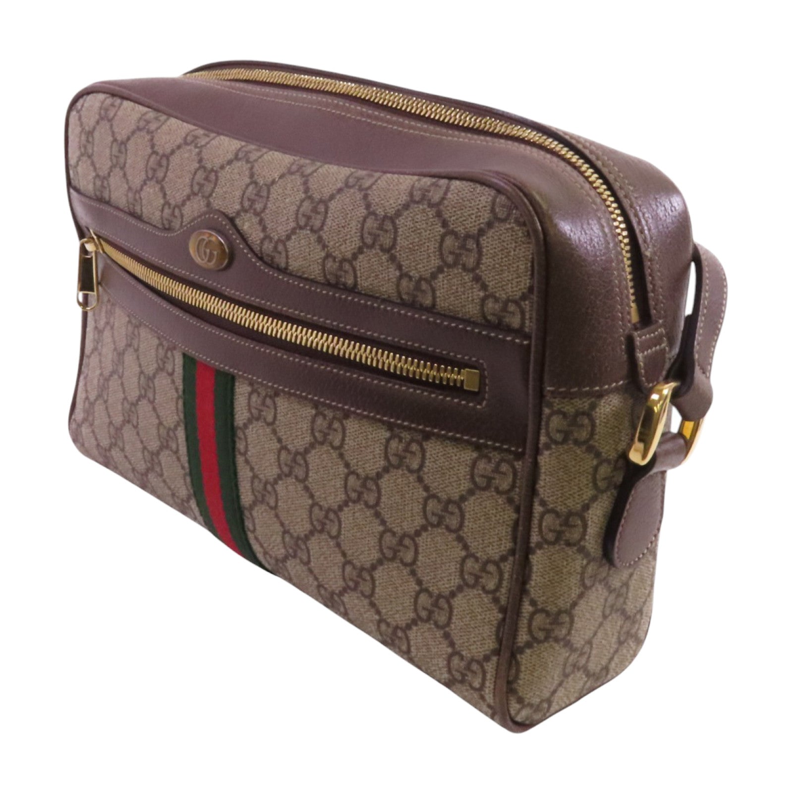GUCCI 塗層帆布Ophidia Crossbody Bag金扣肩背袋