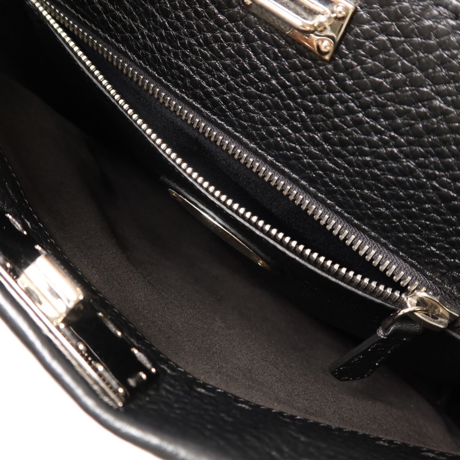FENDI 牛皮皮革Peekaboo Utility銀扣手挽肩背兩用袋