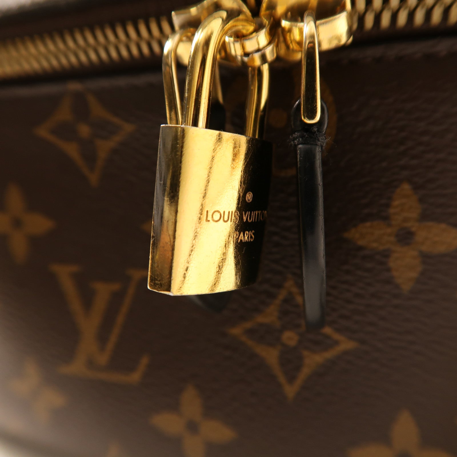 LOUIS VUITTON Monogram Reverse Vanity PM金扣手挽肩背兩用袋棕色