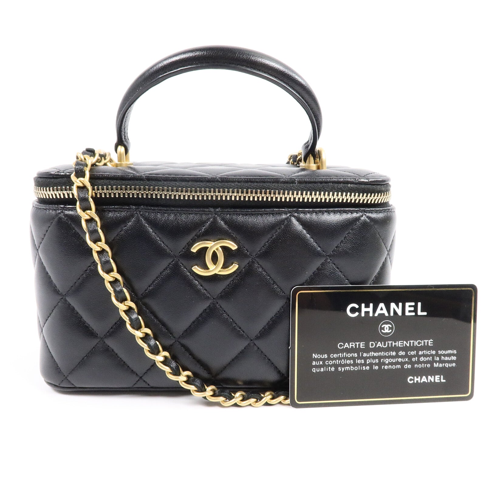 CHANEL 羊皮皮革Vanity Case Top Handle手挽肩背兩用袋