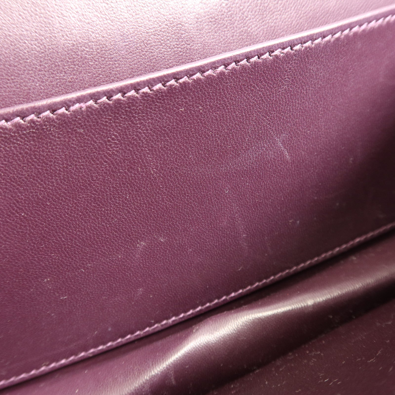 HERMES 鱷魚皮革Constance Elan銀扣肩背袋Amethyst