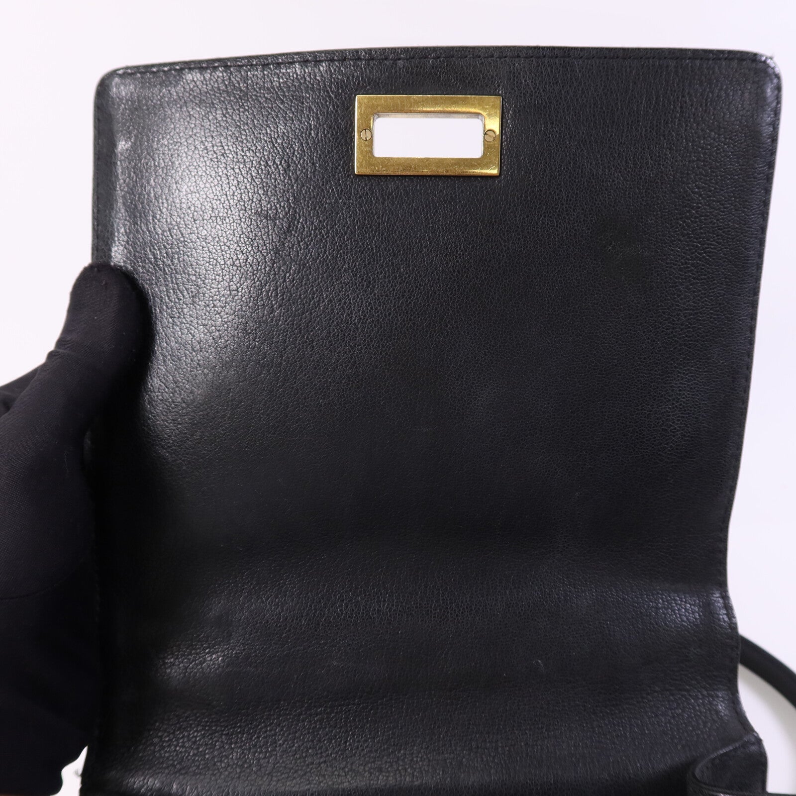 CHANEL 牛皮皮革Rita Top Handle Flap金扣鏈帶肩背袋