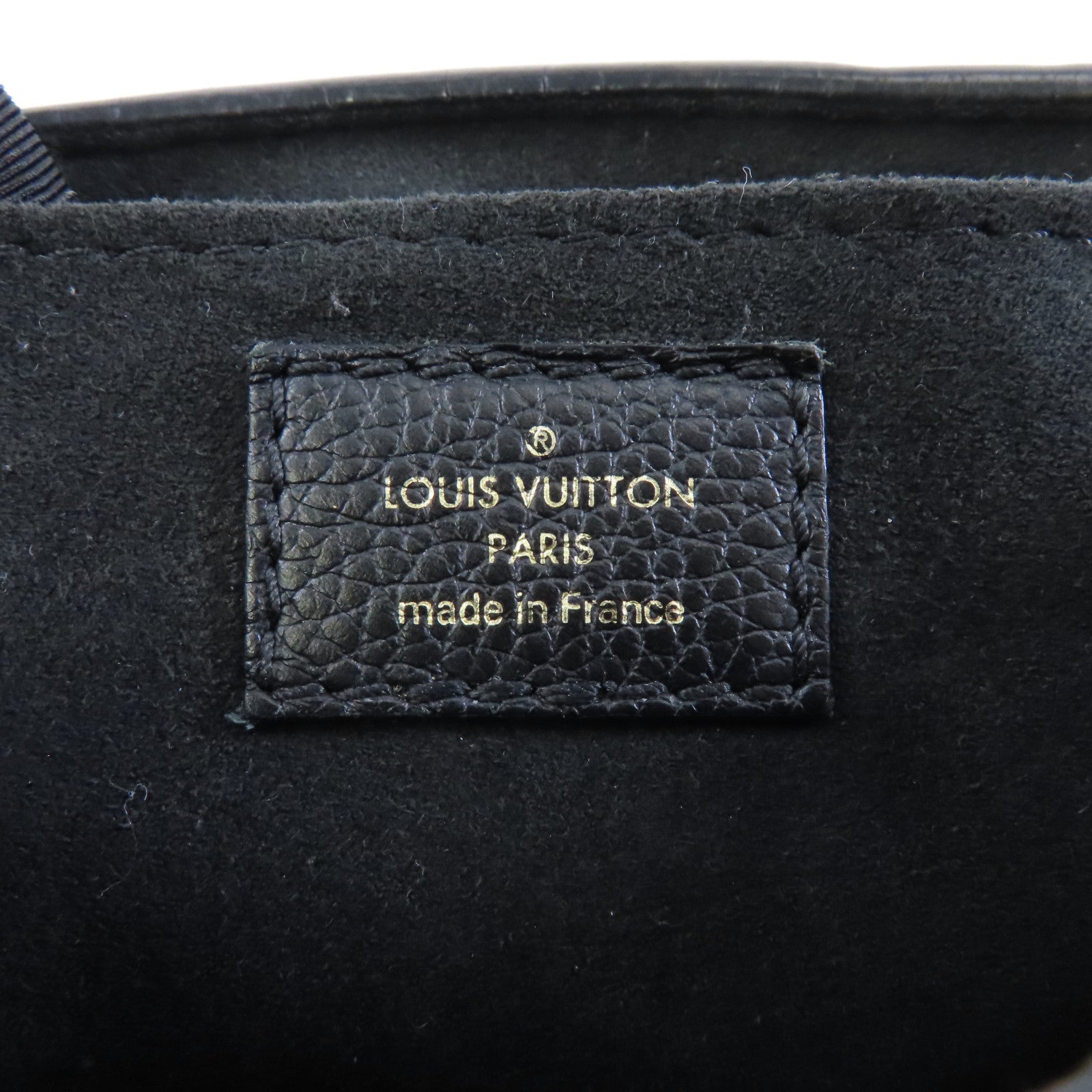 LOUIS VUITTON Monogram Empreinte Petit Sac Plat金扣手挽肩背兩用袋黑色