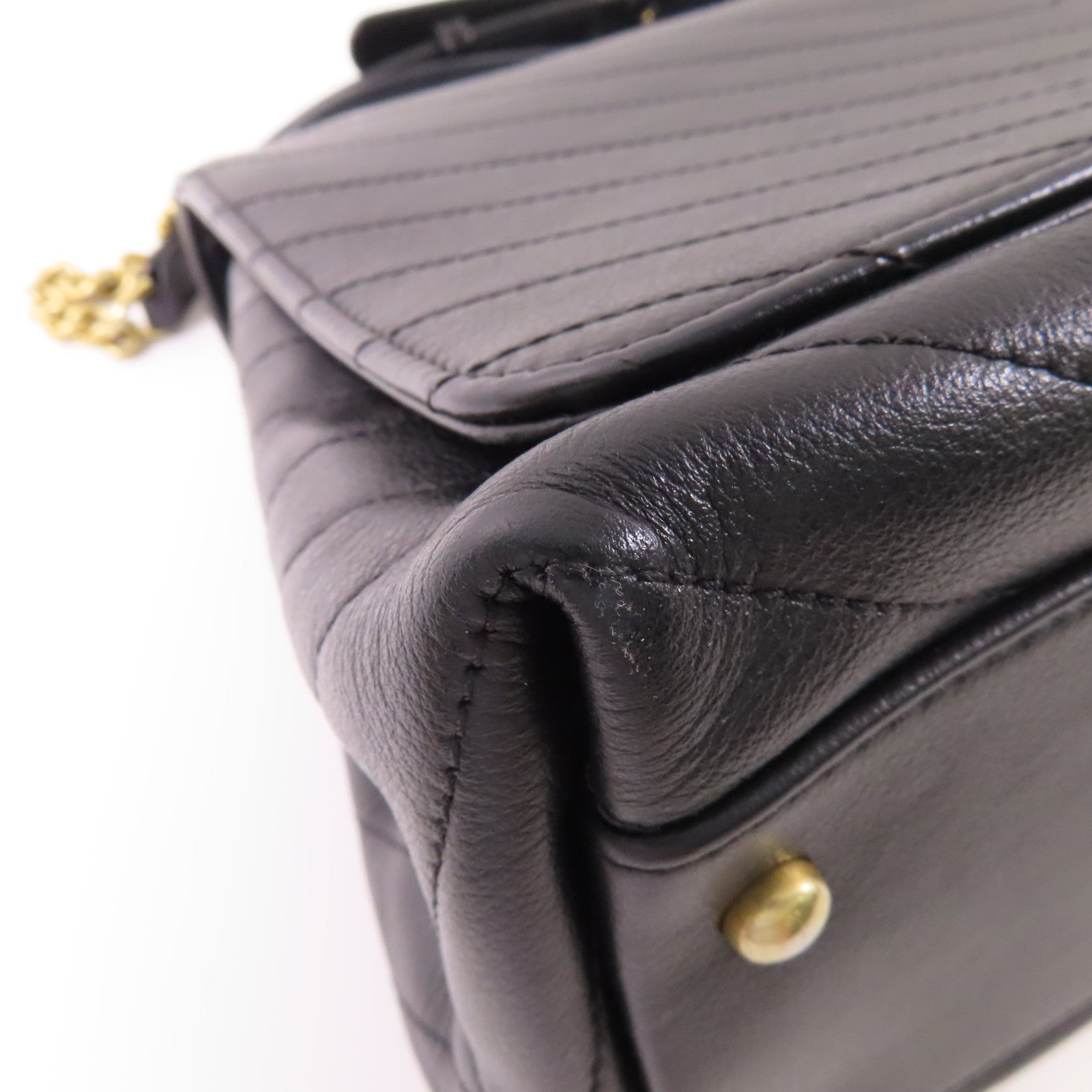 CHANEL 蛇皮/牛皮皮革金扣2 Way Bag手挽肩背兩用袋