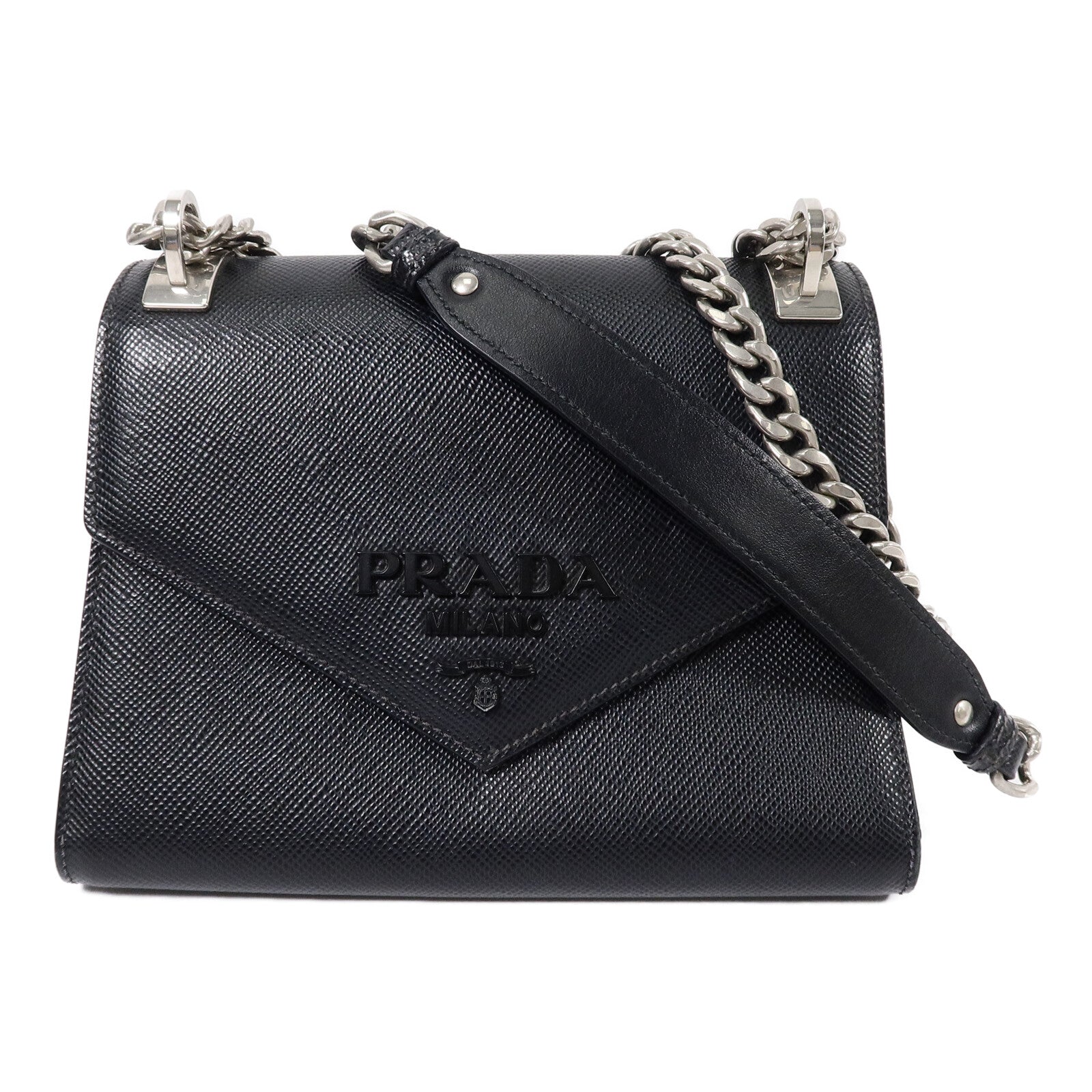 PRADA Saffiano Monochrome鏈帶肩背袋
