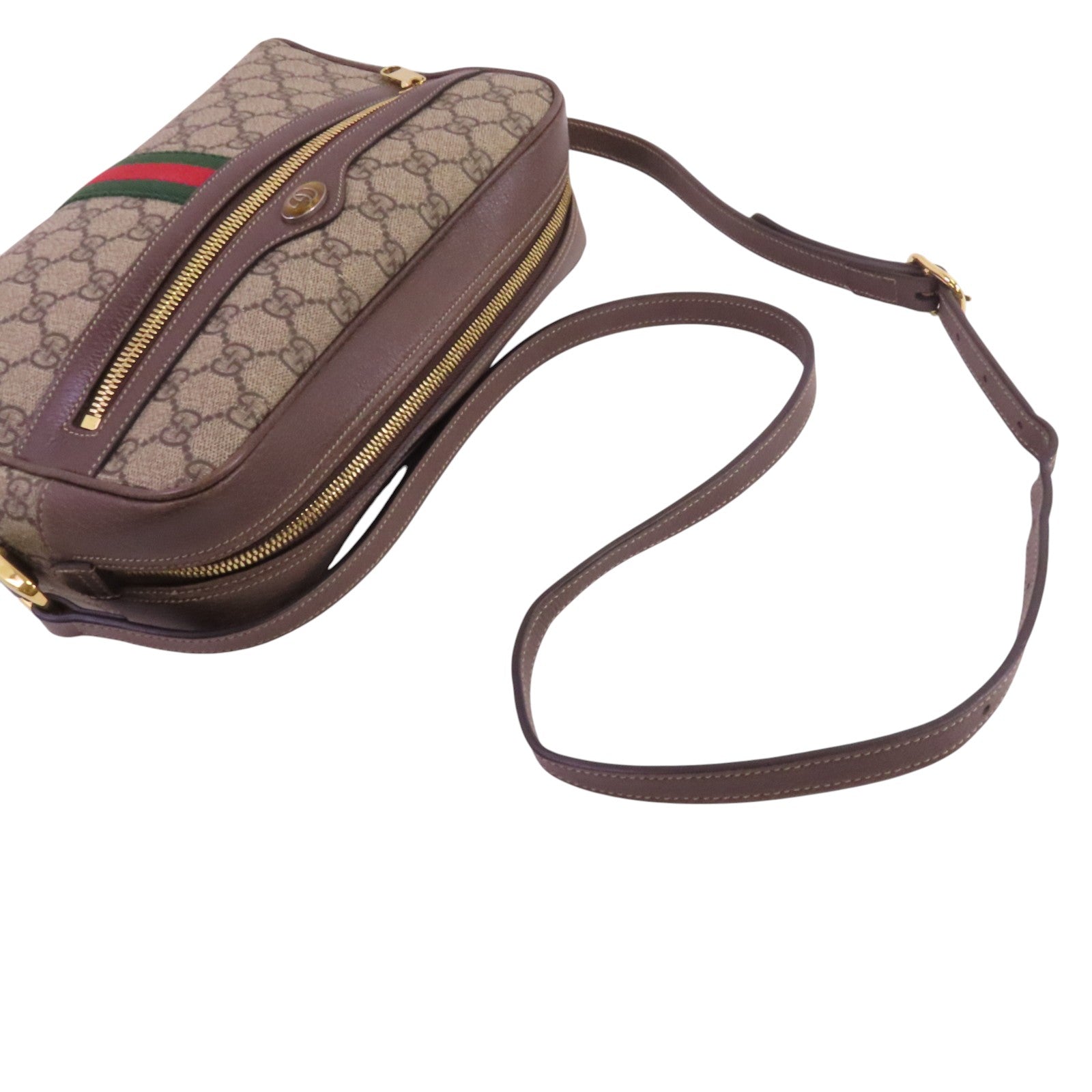 GUCCI 塗層帆布Ophidia Crossbody Bag金扣肩背袋
