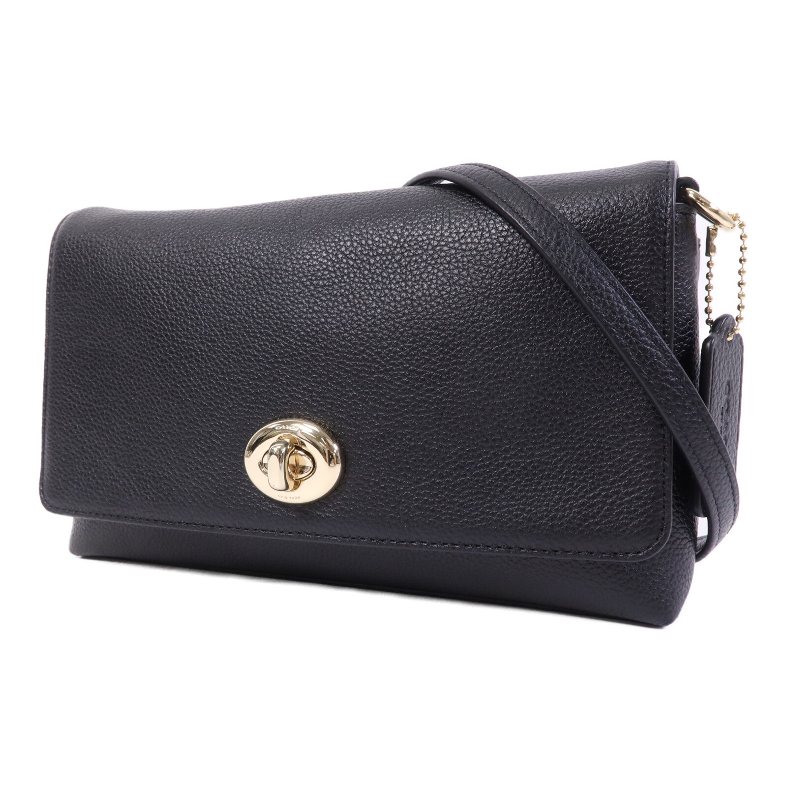 COACH 牛皮皮革Shoulder Bag金扣肩背袋