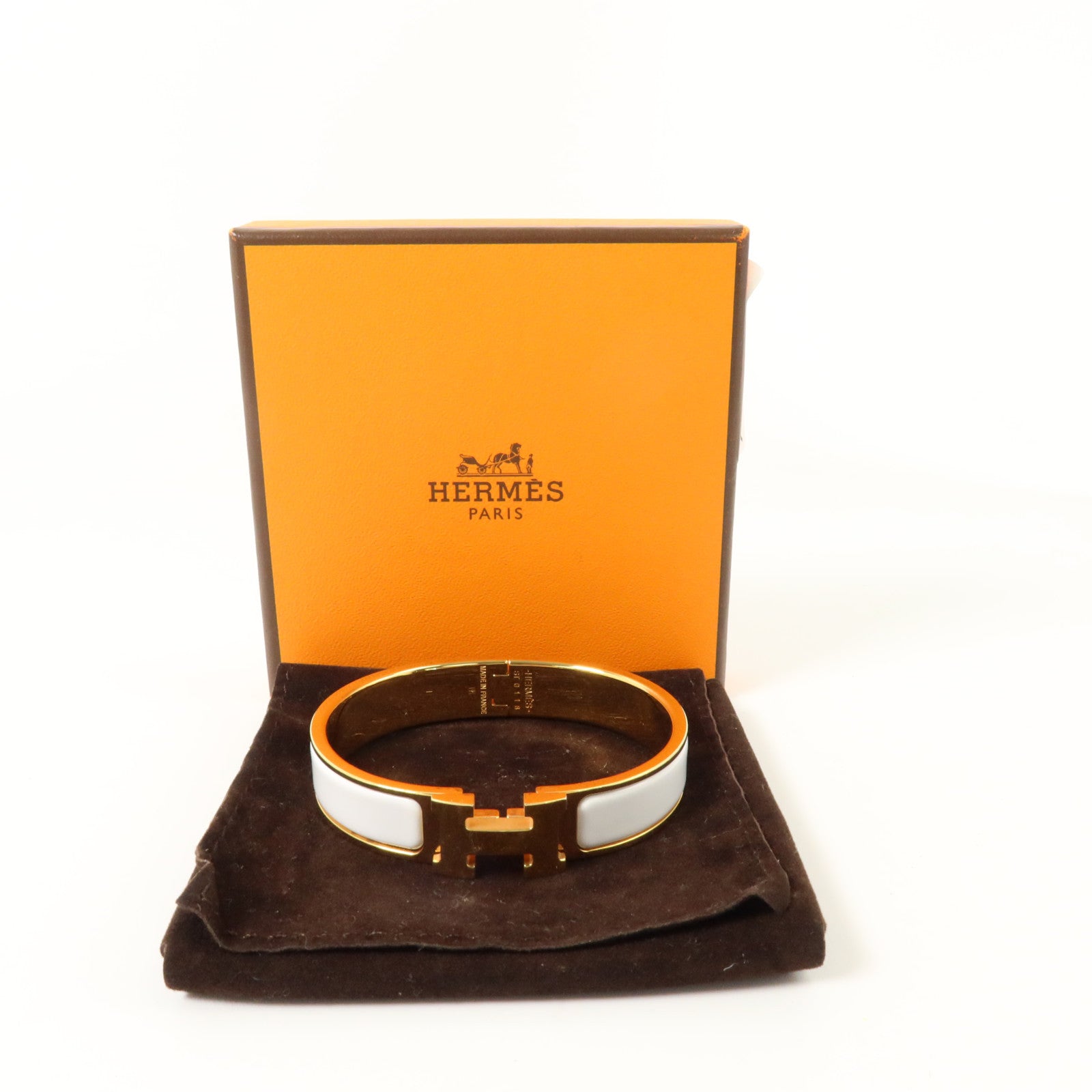 HERMES 金屬/琺瑯Clic H Bracelet金扣手鏈