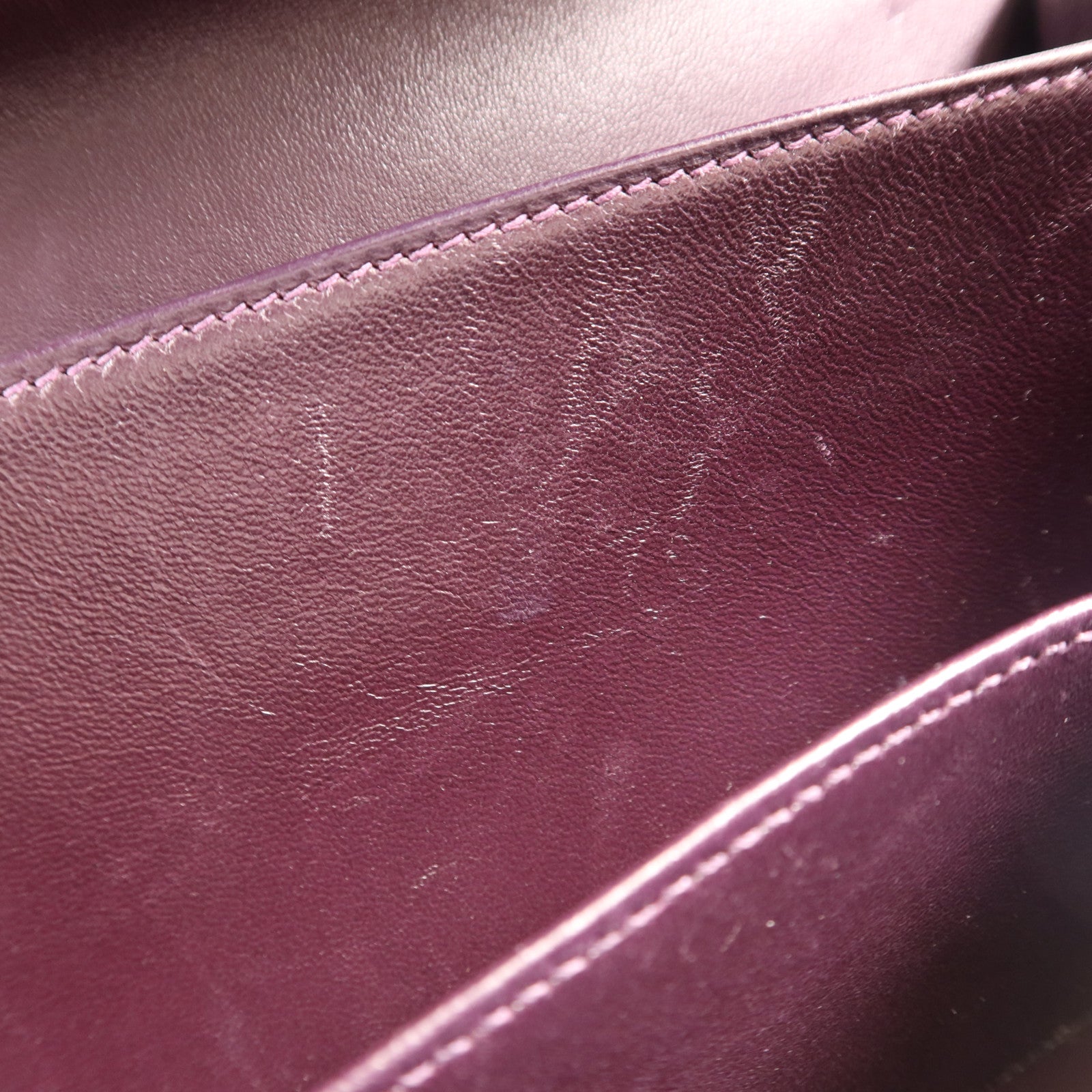 HERMES 鱷魚皮革Constance Elan銀扣肩背袋Amethyst