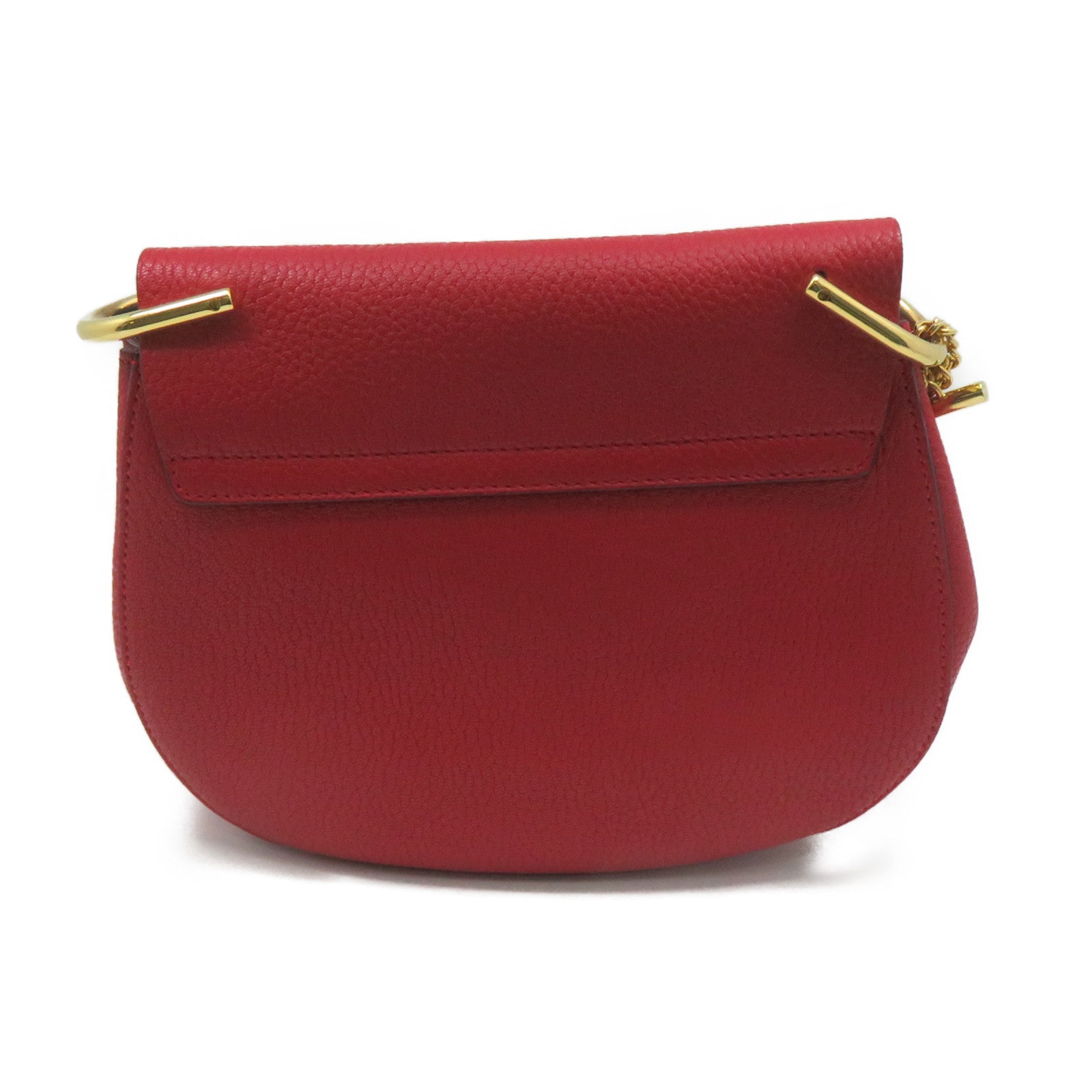 Chloe 【激減優惠】羊皮皮革Drew Shoulder Bag金扣鏈帶肩背袋紅色