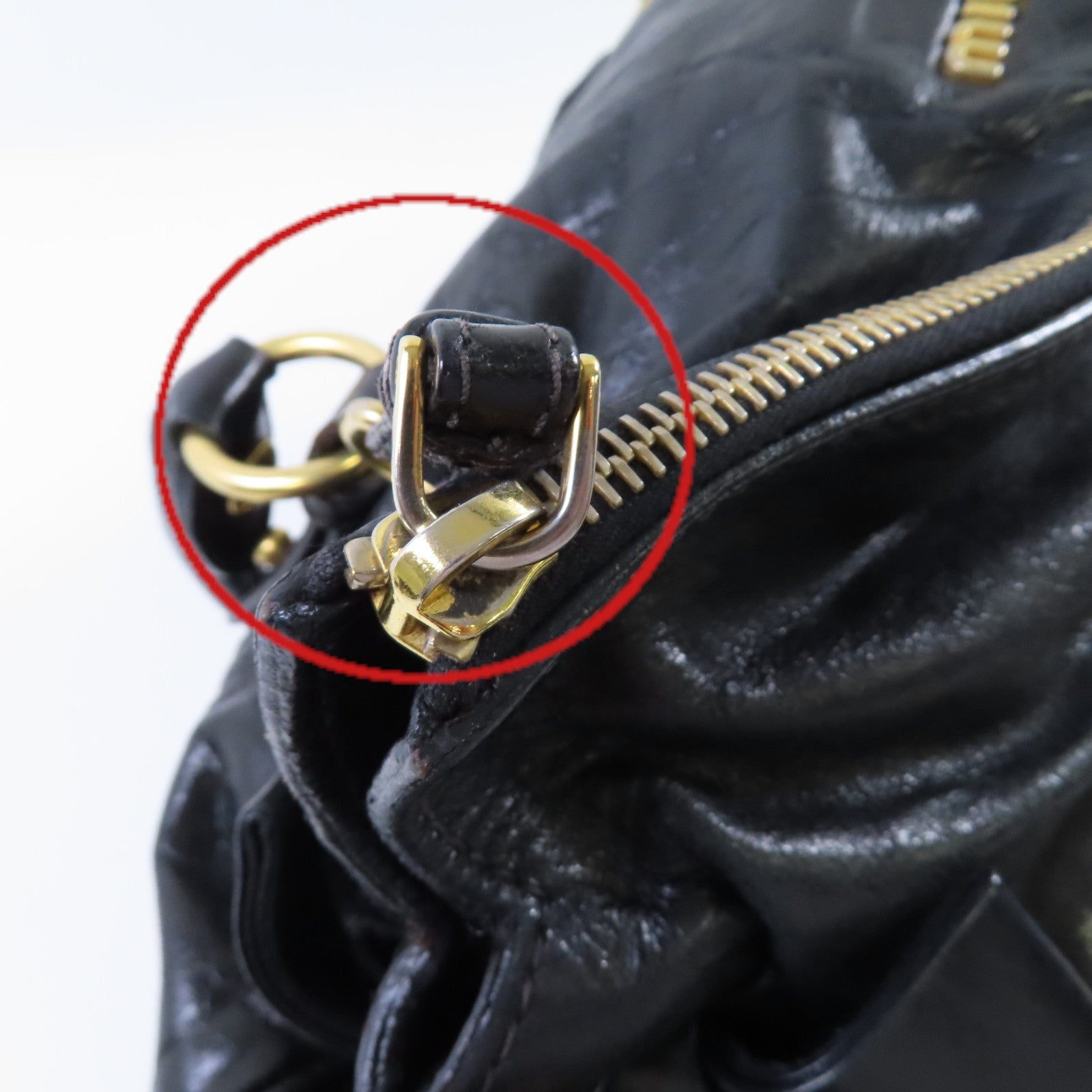 Miu Miu 牛皮皮革2Way Shoulder Bag金扣手挽肩背兩用袋黑色