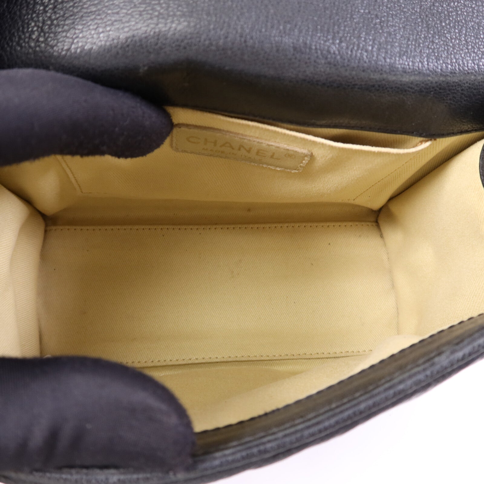 CHANEL 牛皮皮革Rita Top Handle Flap金扣鏈帶肩背袋