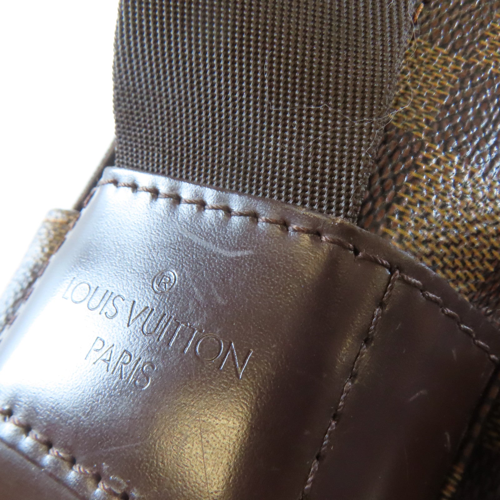 LOUIS VUITTON Damier Naviglio金扣肩背袋啡色