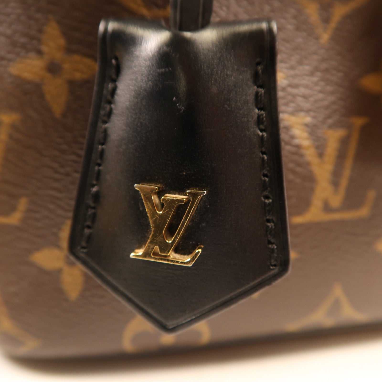LOUIS VUITTON Monogram Reverse Vanity PM金扣手挽肩背兩用袋棕色