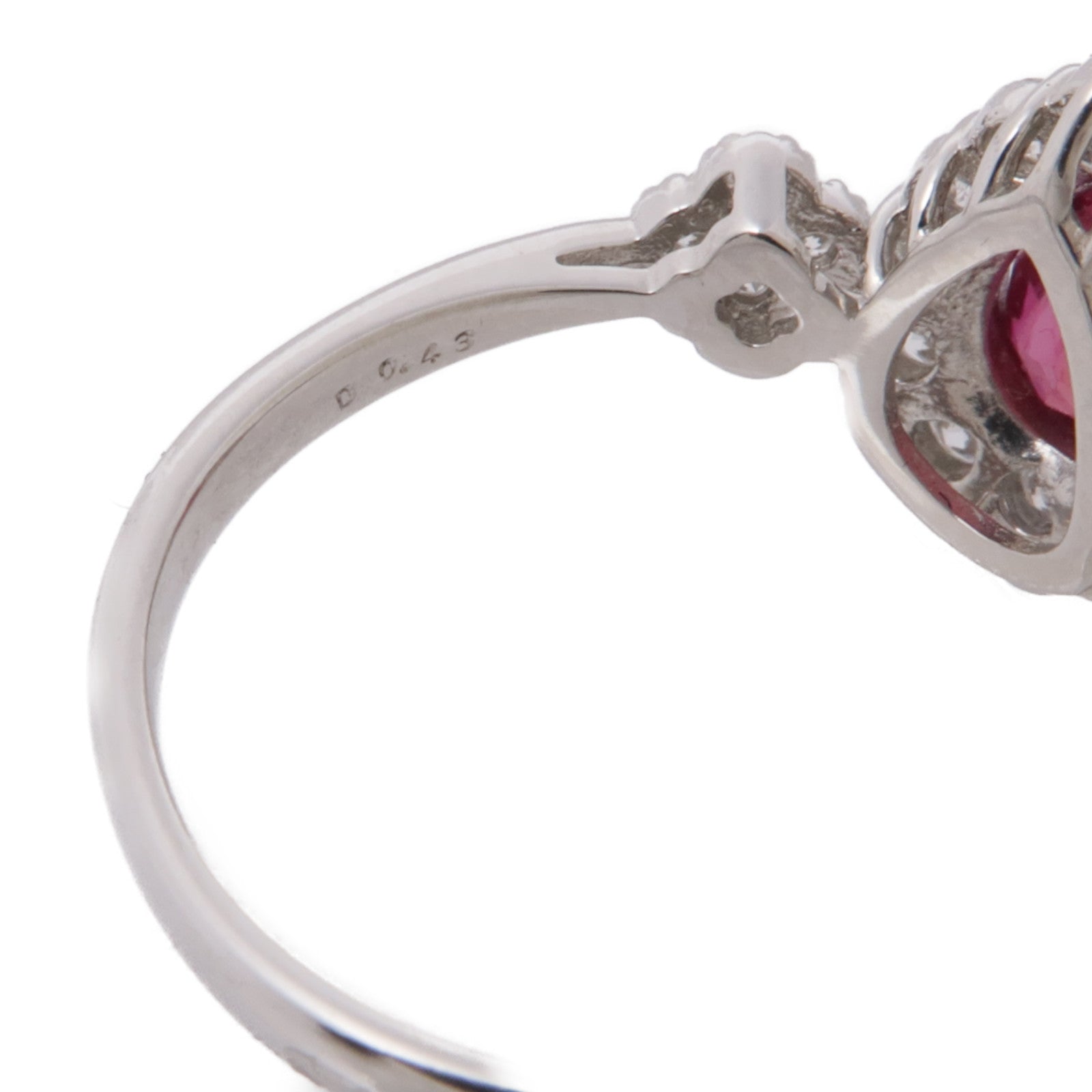 JEWELRY PT900鉑金/18K Ruby Diamond Ring紅寶石/鑽石US#6.25
