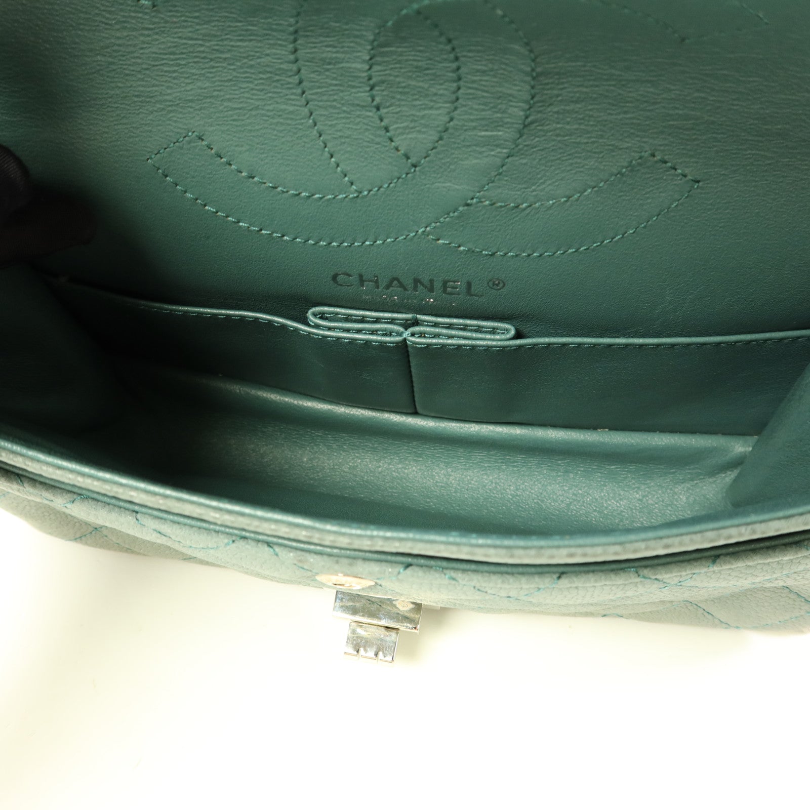 CHANEL 牛皮皮革2.55銀扣鏈帶肩背袋