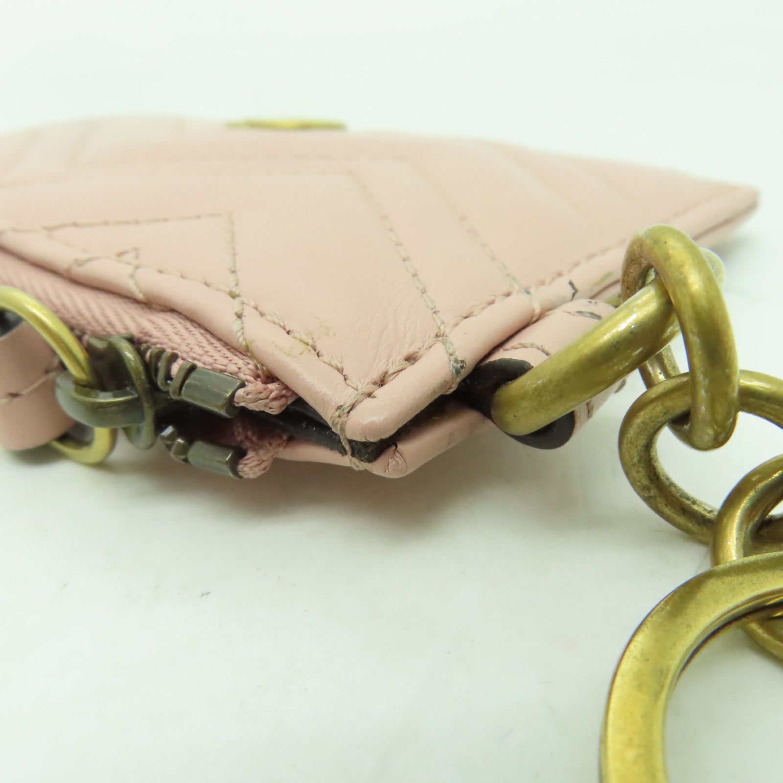 GUCCI 牛皮皮革Card Case金扣卡片套粉紅色
