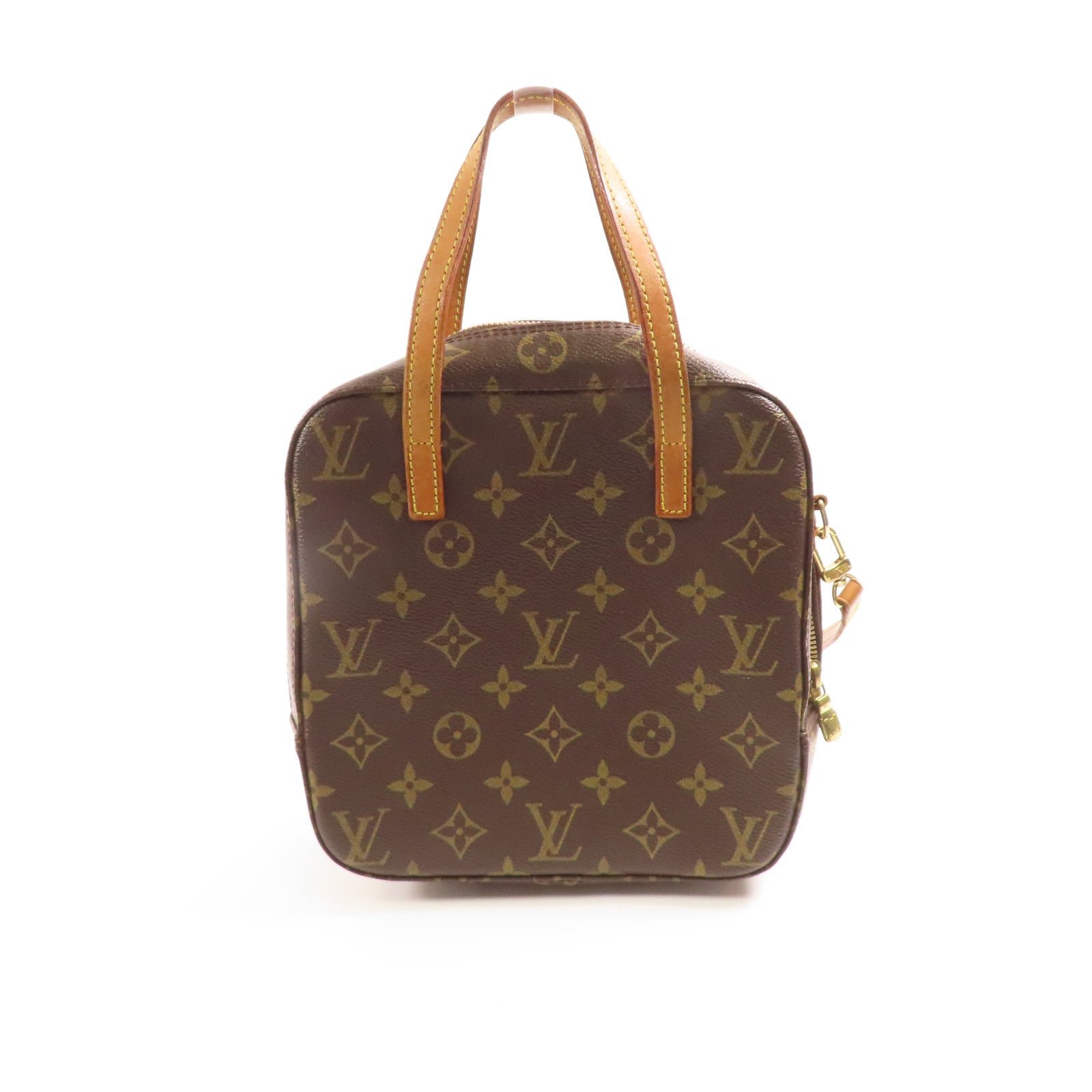 LOUIS VUITTON Monogram Spontini金扣手挽肩背兩用袋棕色