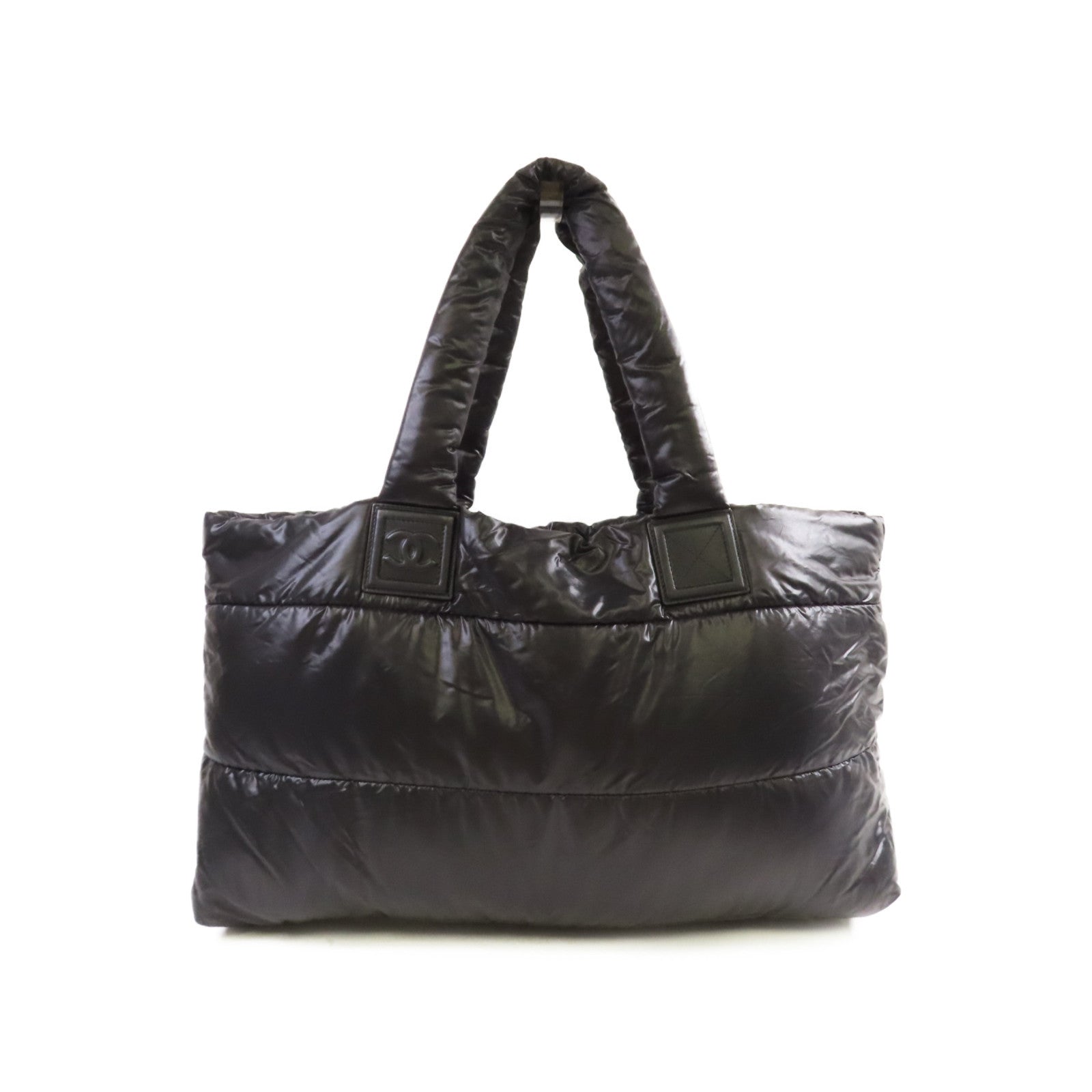 CHANEL 尼龍Coco Cocoon Shoulder Bag銀扣肩背袋黑色