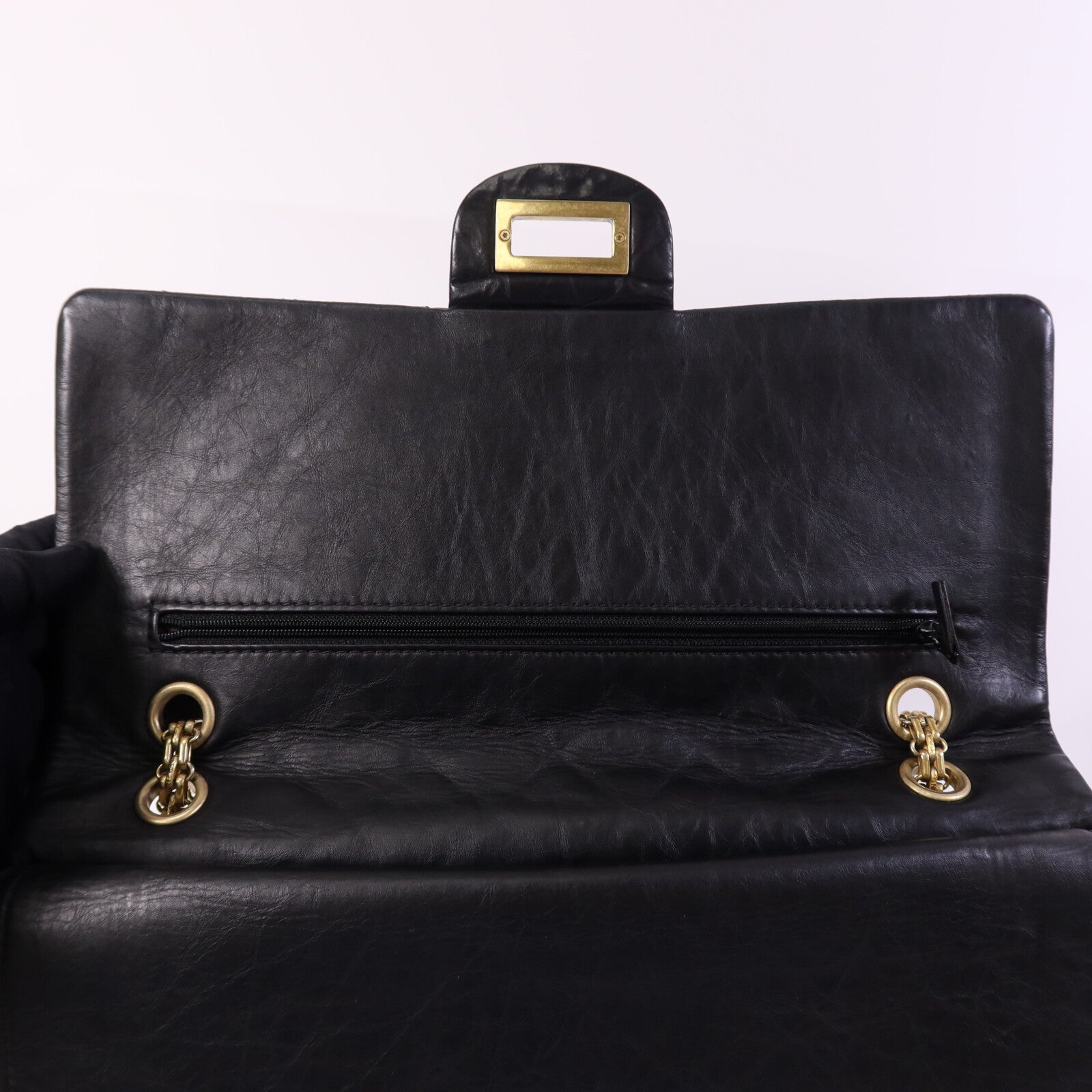 CHANEL 【激減優惠】牛皮皮革2.55 Large金扣鏈帶肩背袋